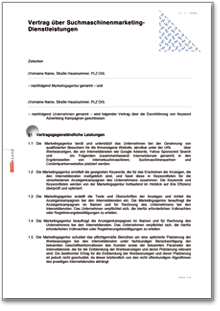 Vertrag Suchmaschinenmarketing Word