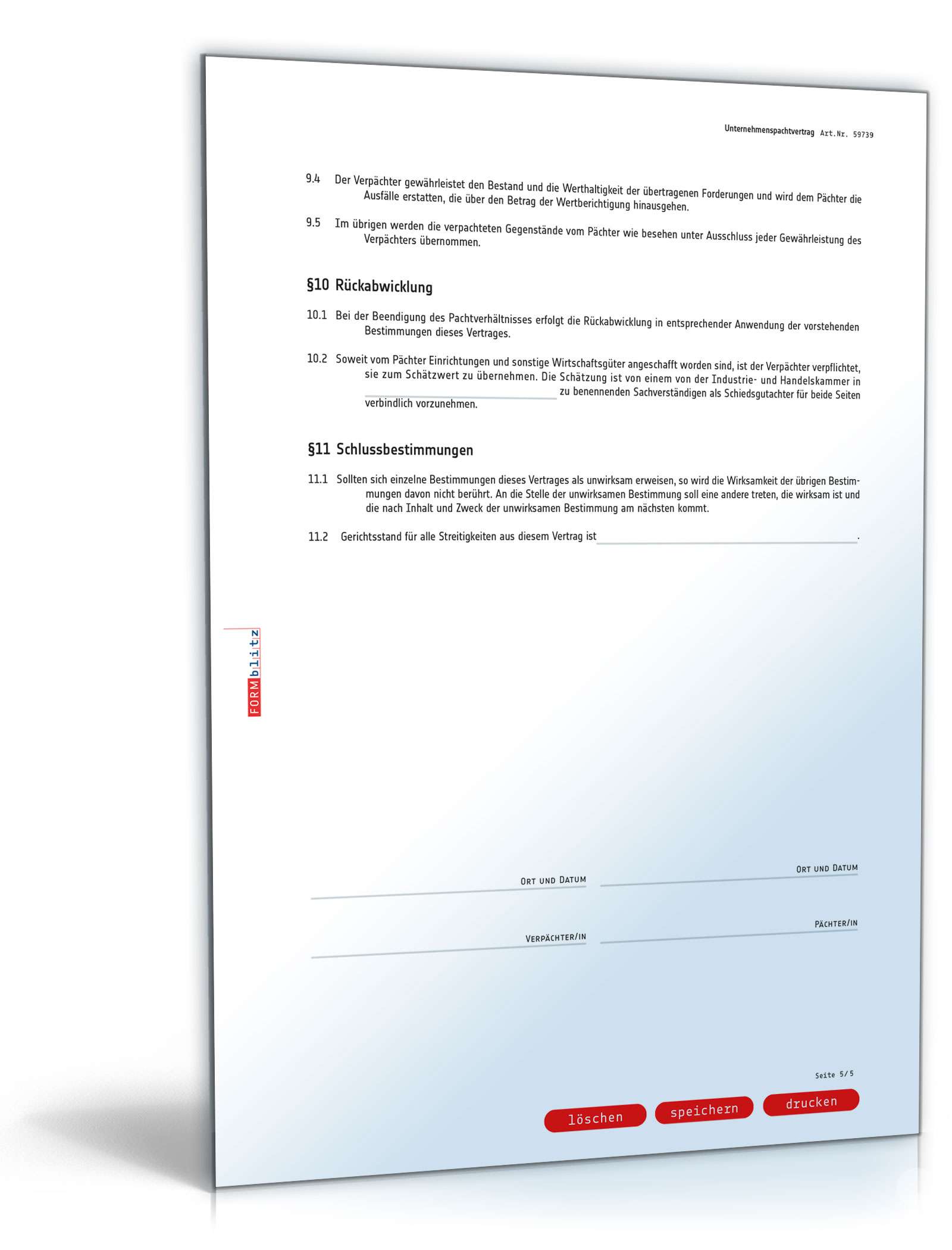 Unternehmenspachtvertrag PDF. Seite: 5