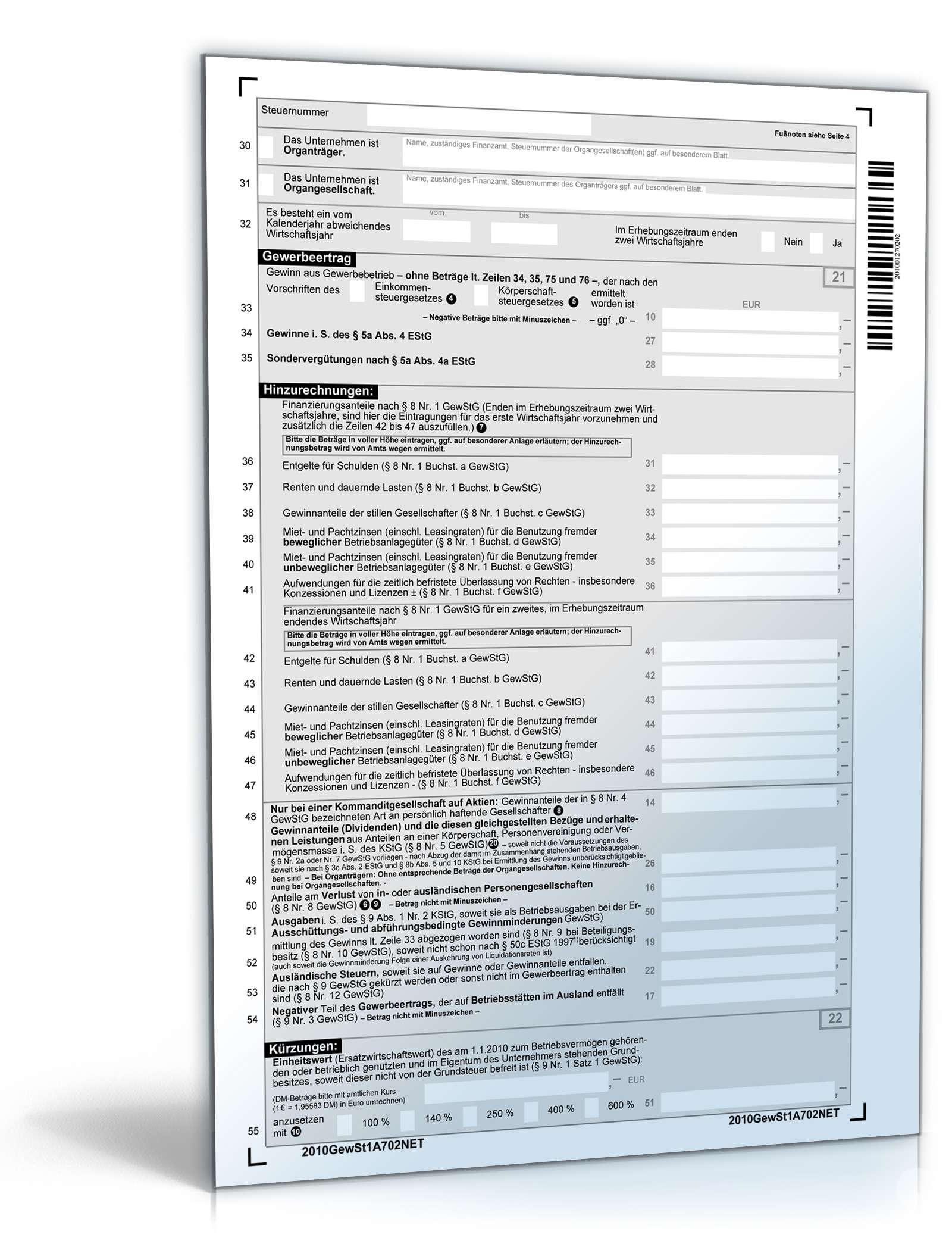 Gewerbesteuererklärung 2010 PDF. Seite: 2