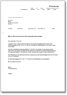 Beurkundung Immobilienkaufvertrag mit Maklerprovision Word