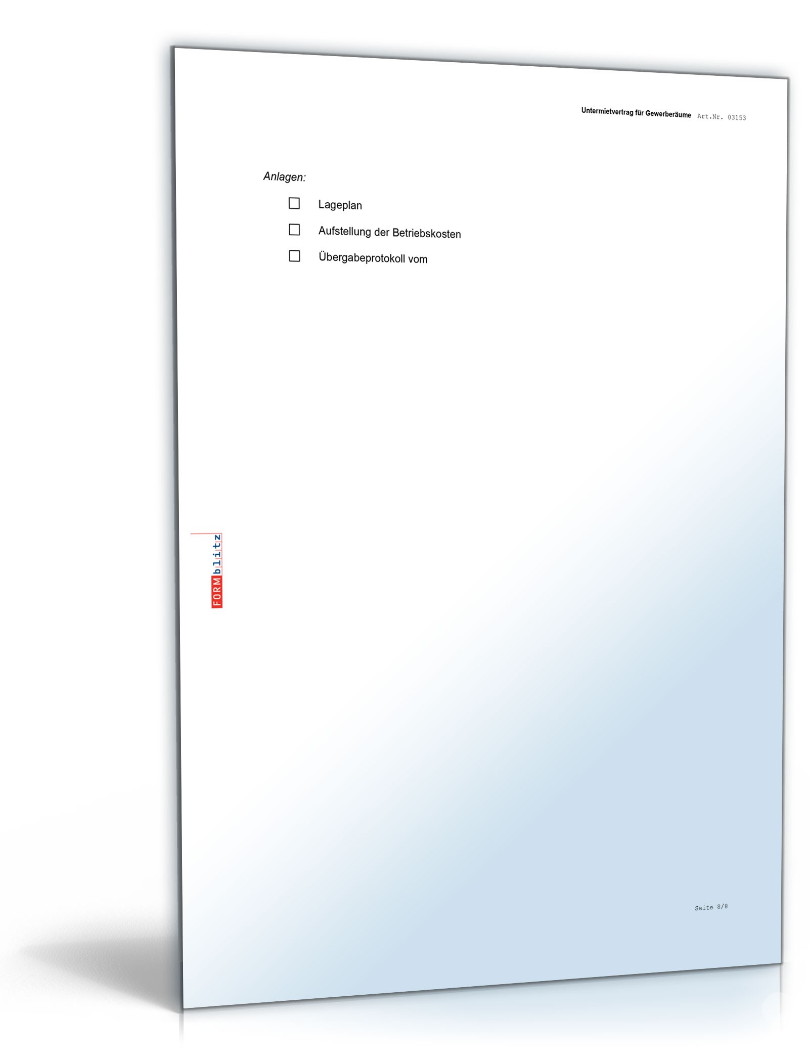Vorteilspaket Untermietvertrag Gewerberäume Excel. Seite: 9