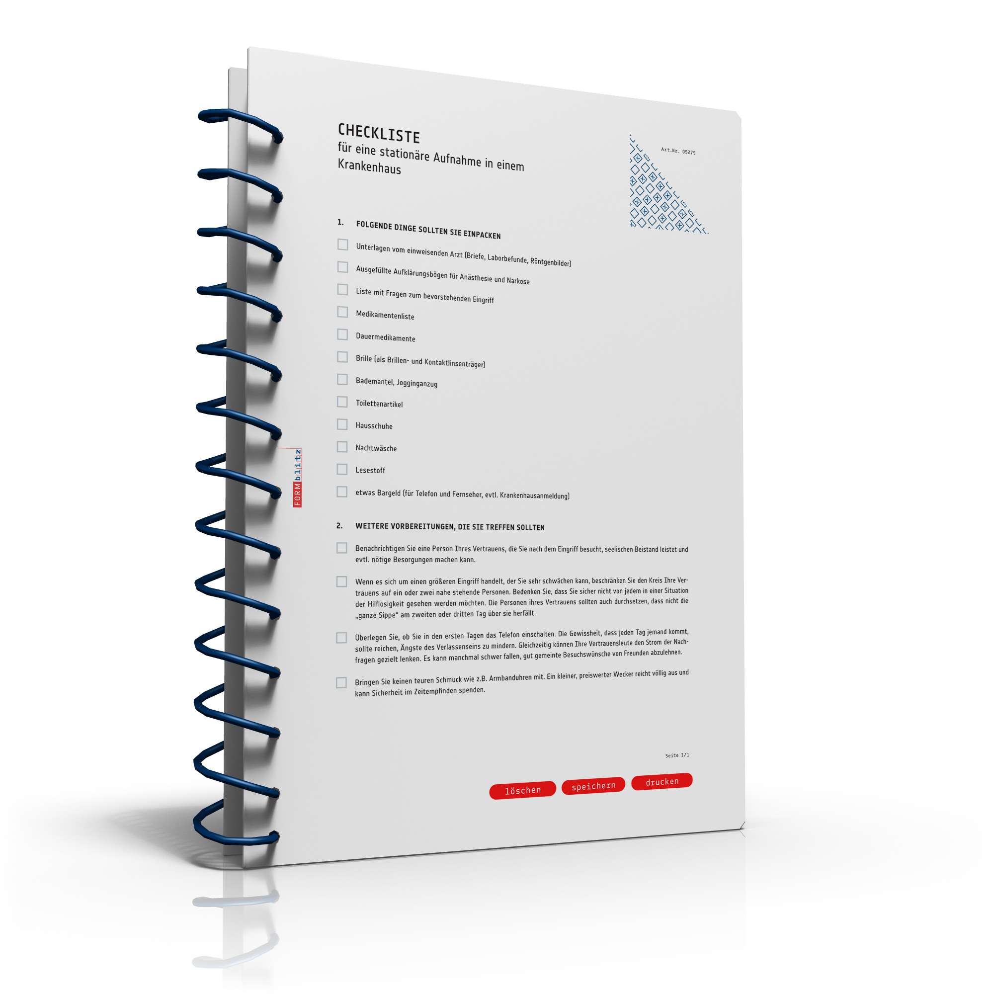 Checkliste stationäre Aufnahme PDF. Seite: 2