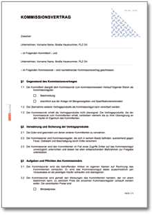 Kommissionsvertrag Word