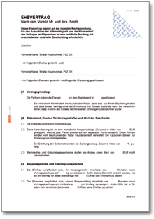 Ehevertrag für Mr. und Mrs. Smith Word