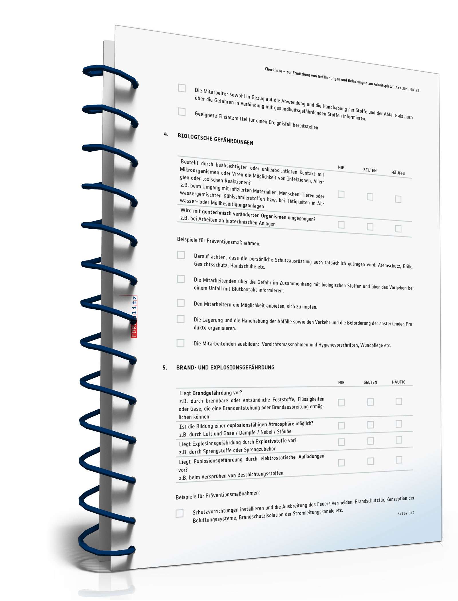 Checkliste Gefährdungen/Belastungen Arbeitsplatz PDF. Seite: 3