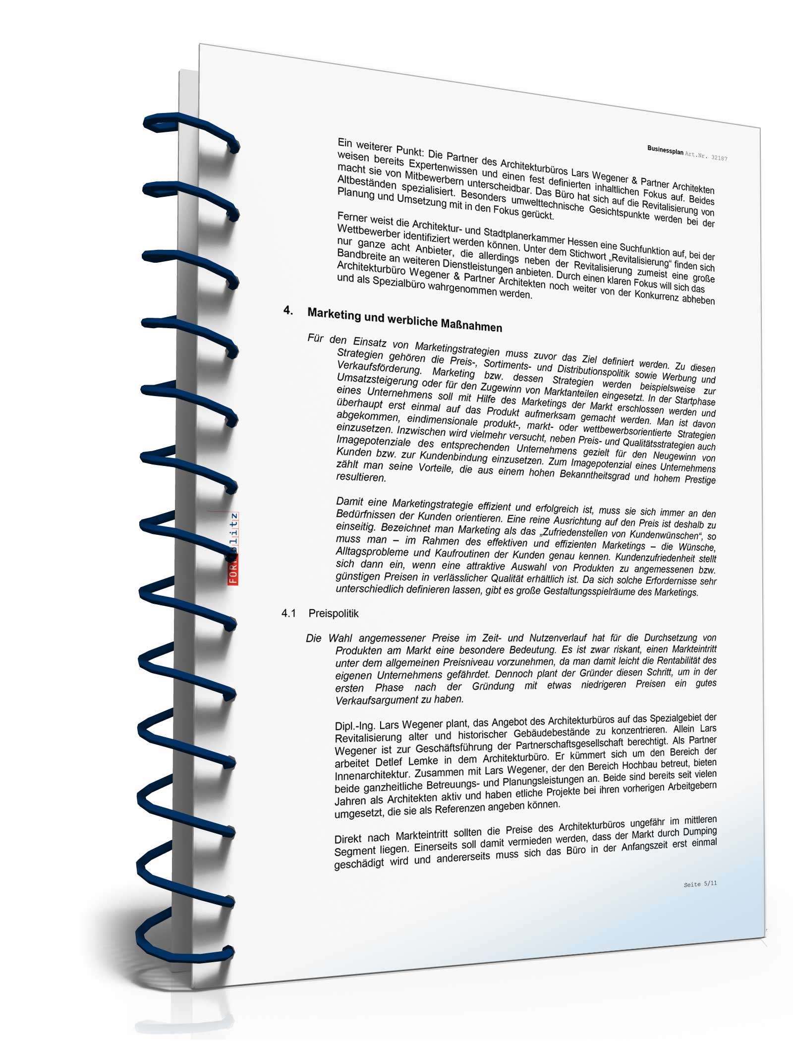 Businessplan Architekturbüro Excel. Seite: 11