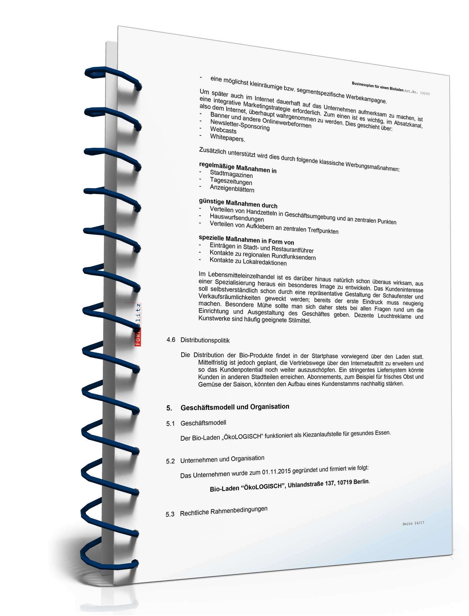 Businessplan Bioladen Excel. Seite: 17