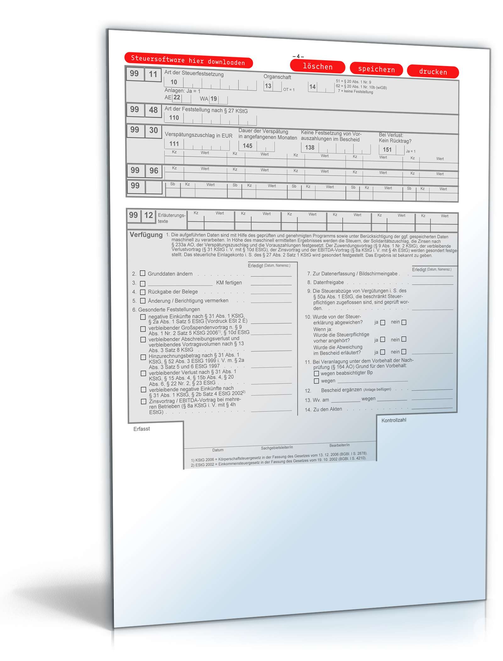 Körperschaftsteuererklärung 2010, Steuerpflichtige weitere Einkünfte PDF. Seite: 4