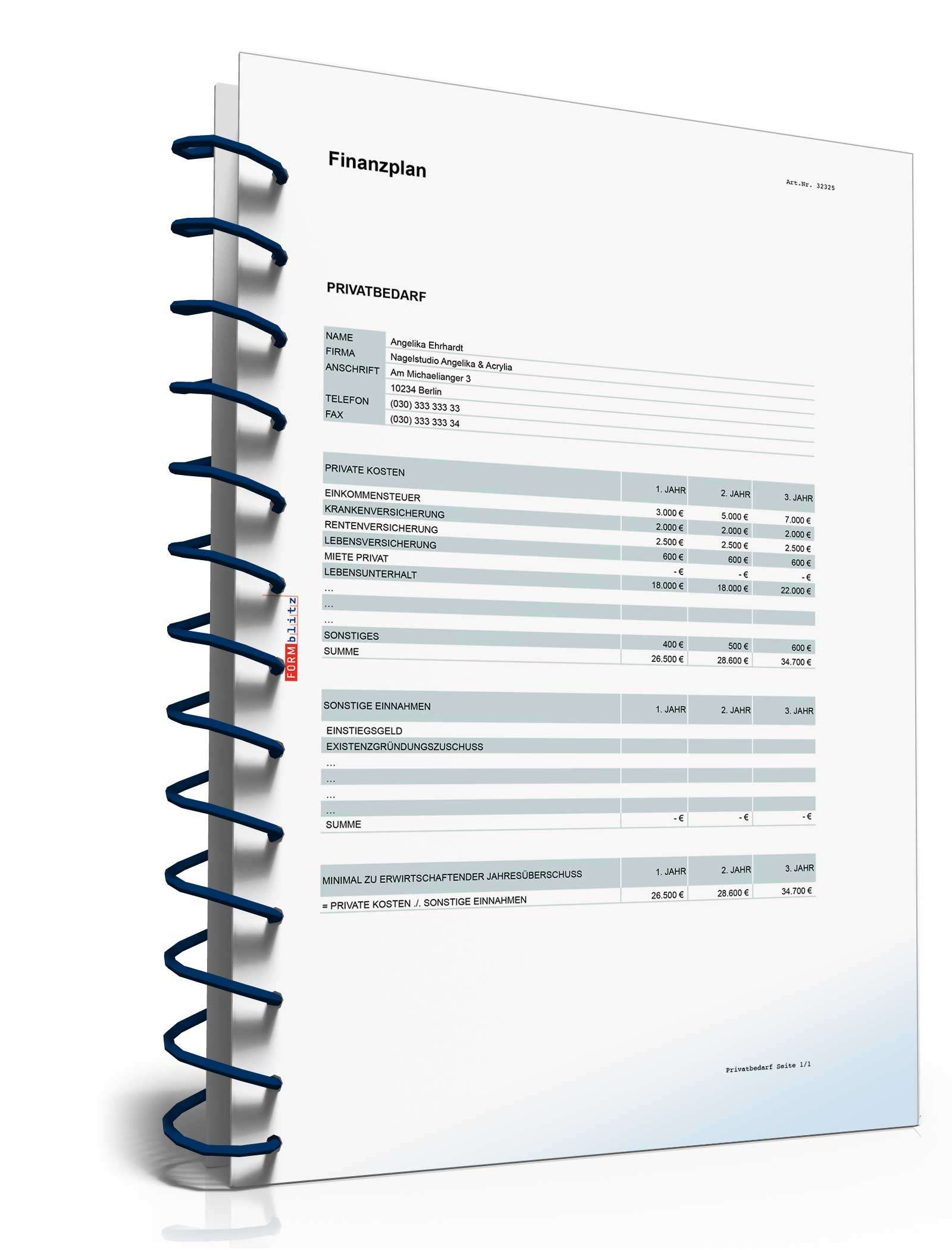 Businessplan Nagelstudio Excel. Seite: 15