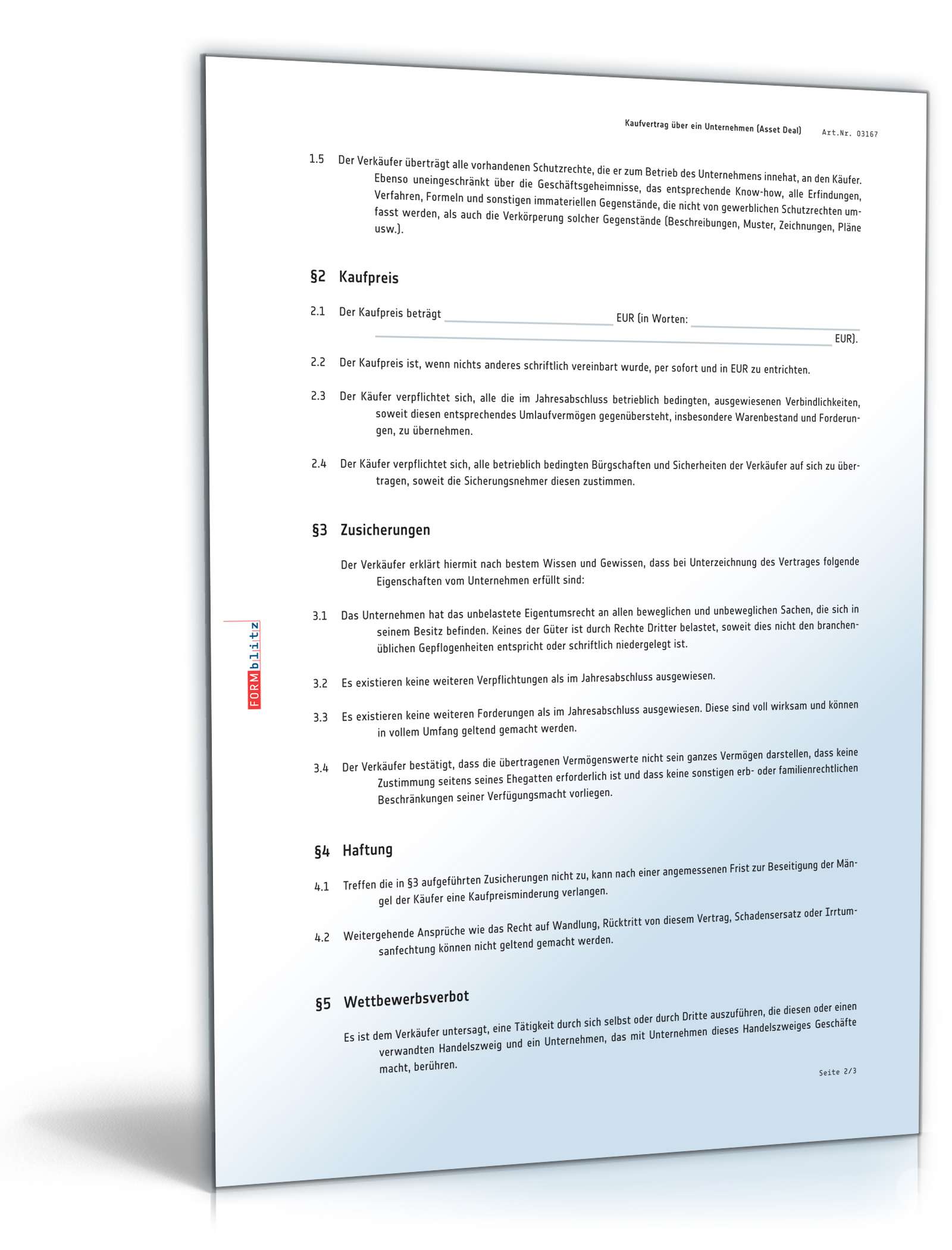Unternehmenskaufvertrag PDF. Seite: 2