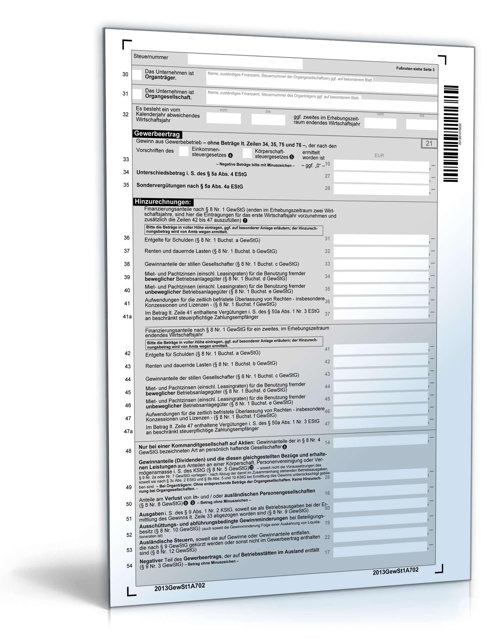 Gewerbesteuererklärung 2013 PDF. Seite: 2