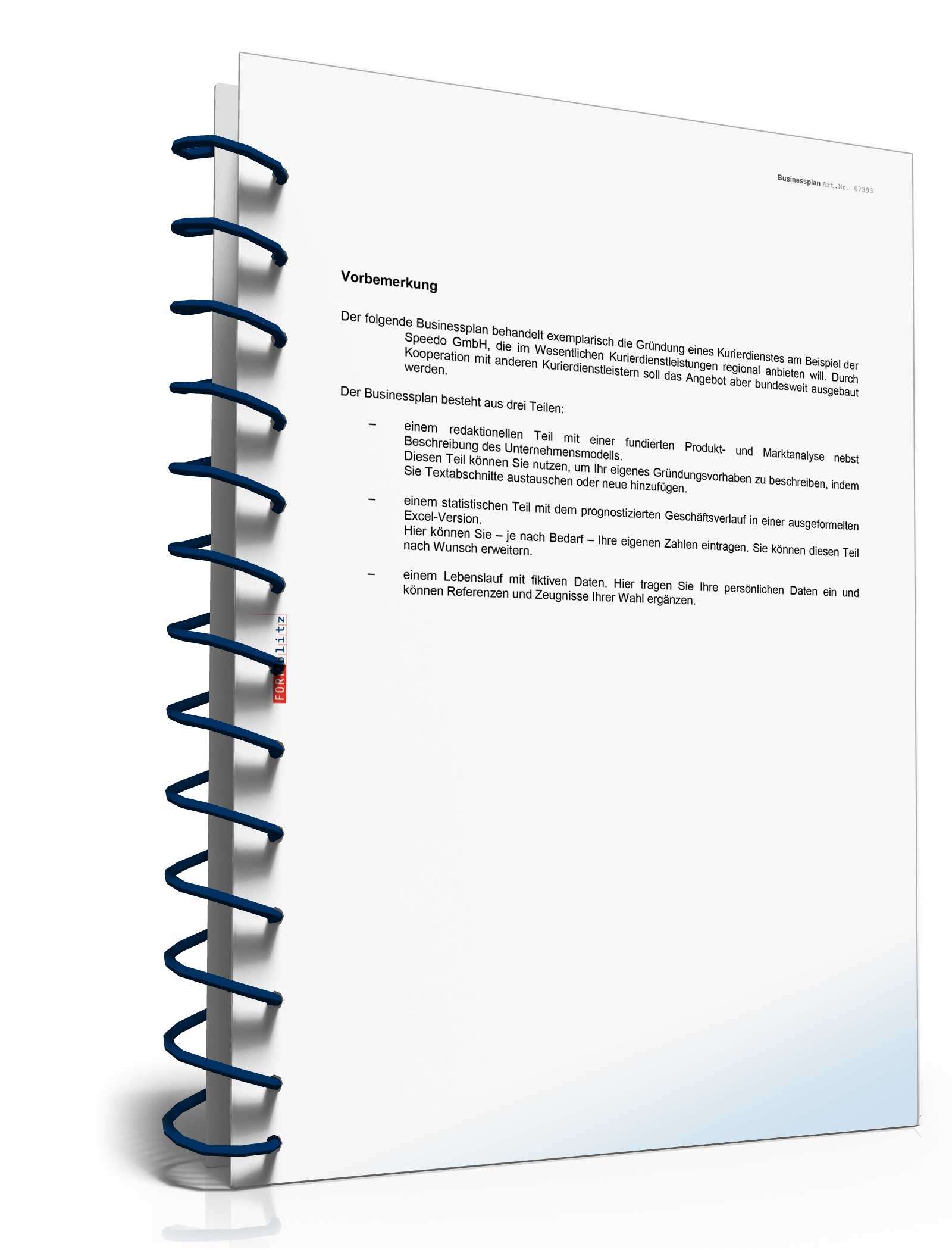 Businessplan Kurierdienst Excel. Seite: 8