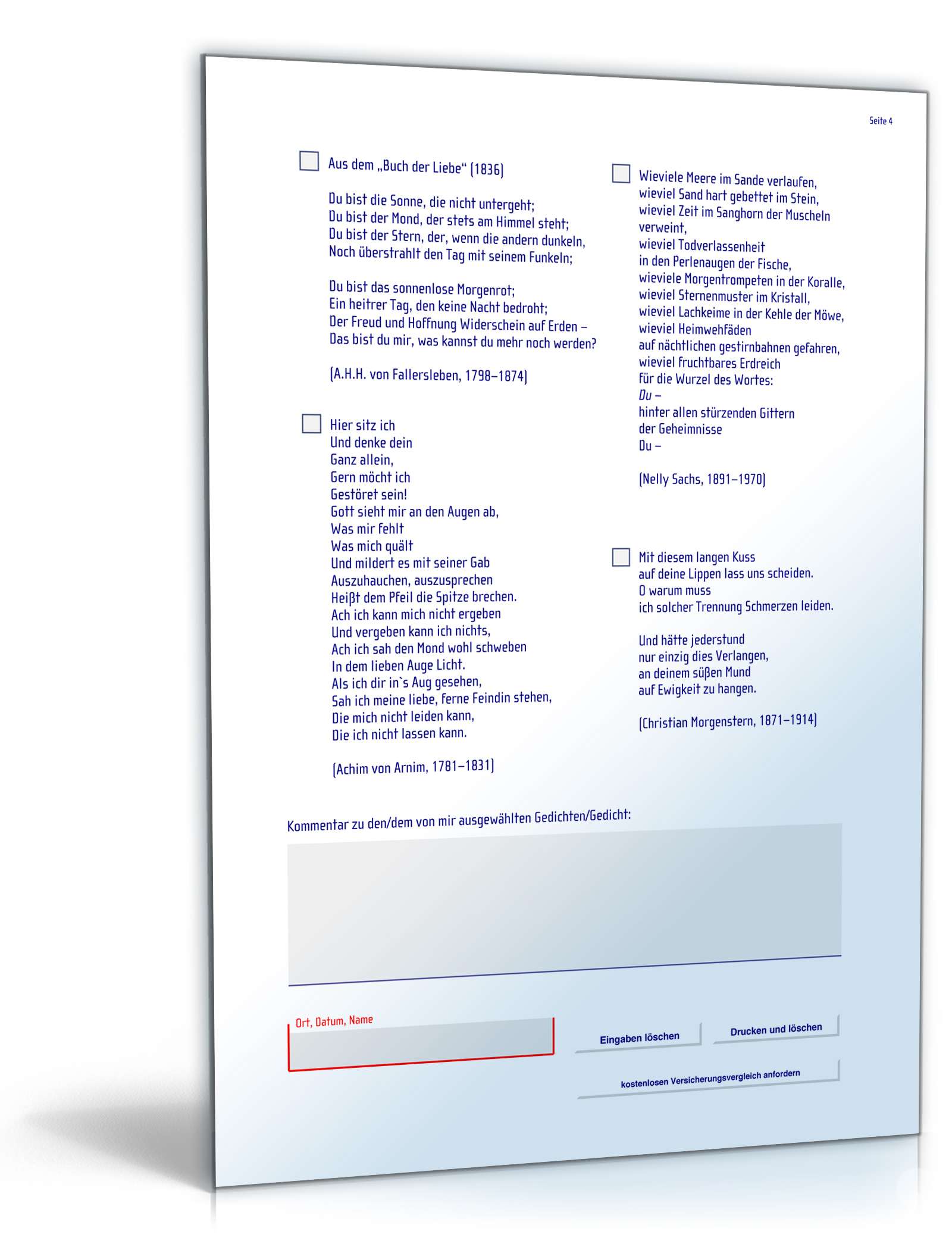 Liebeserklärung lyrisch PDF. Seite: 4