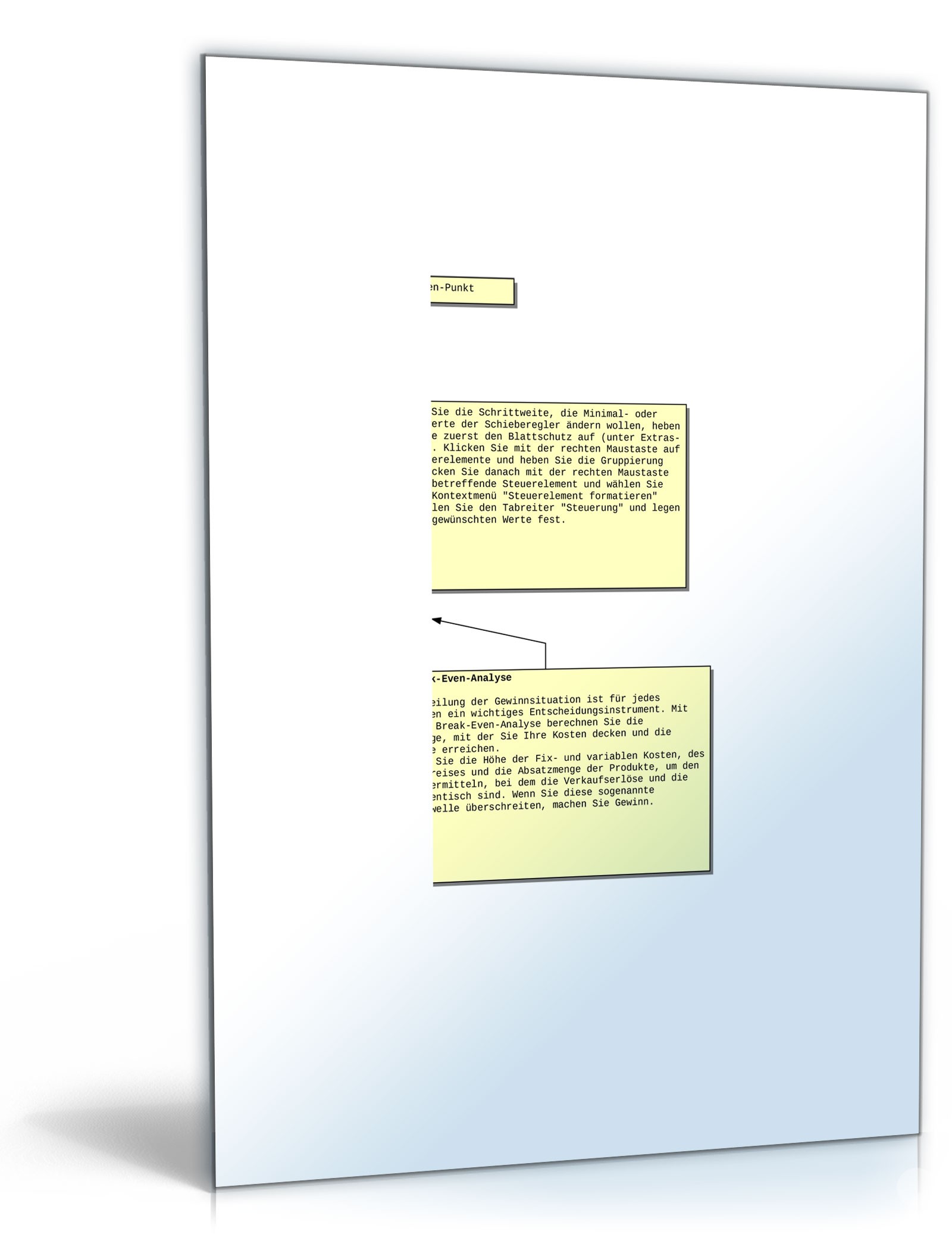 Break-Even-Analyse Excel. Seite: 3