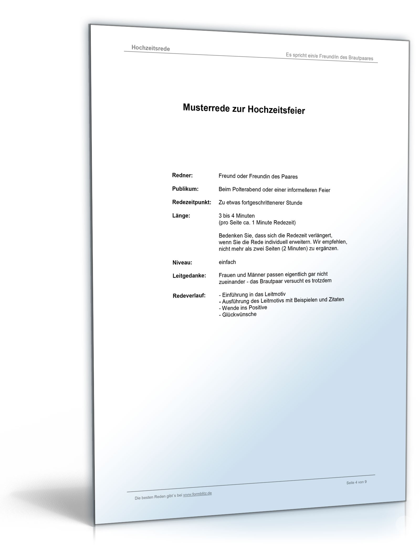 Lustige Hochzeitsrede Word. Seite: 4