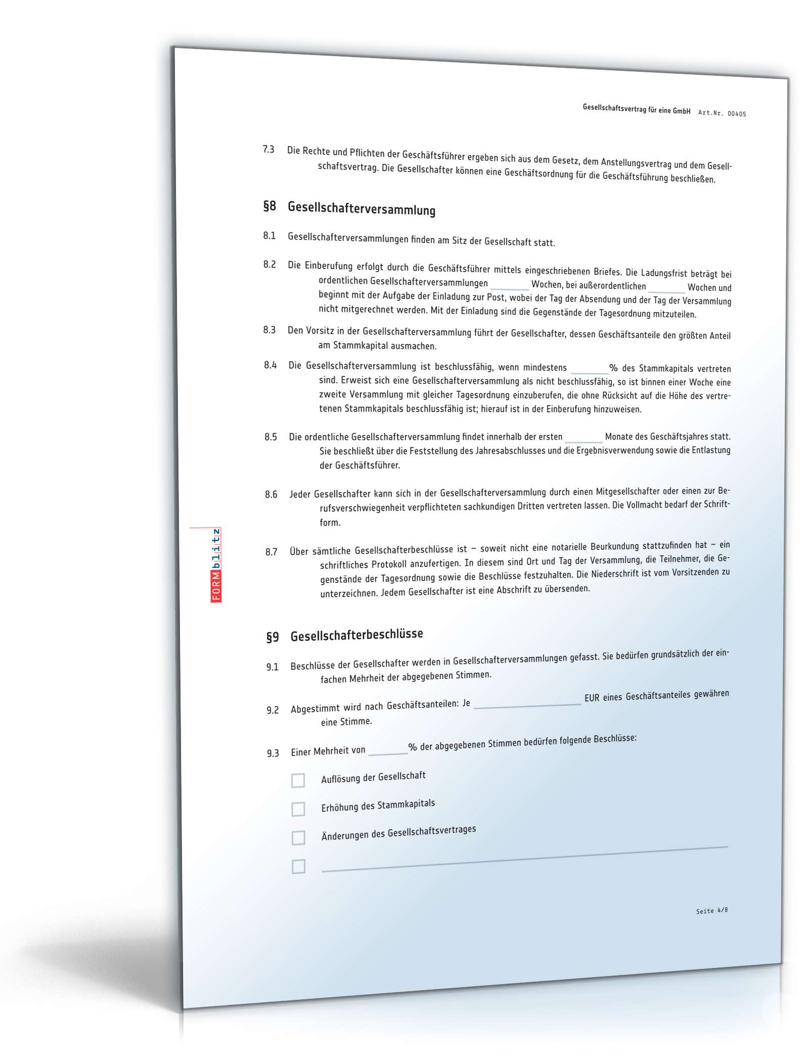 GmbH-Gesellschaftsvertrag PDF. Seite: 4
