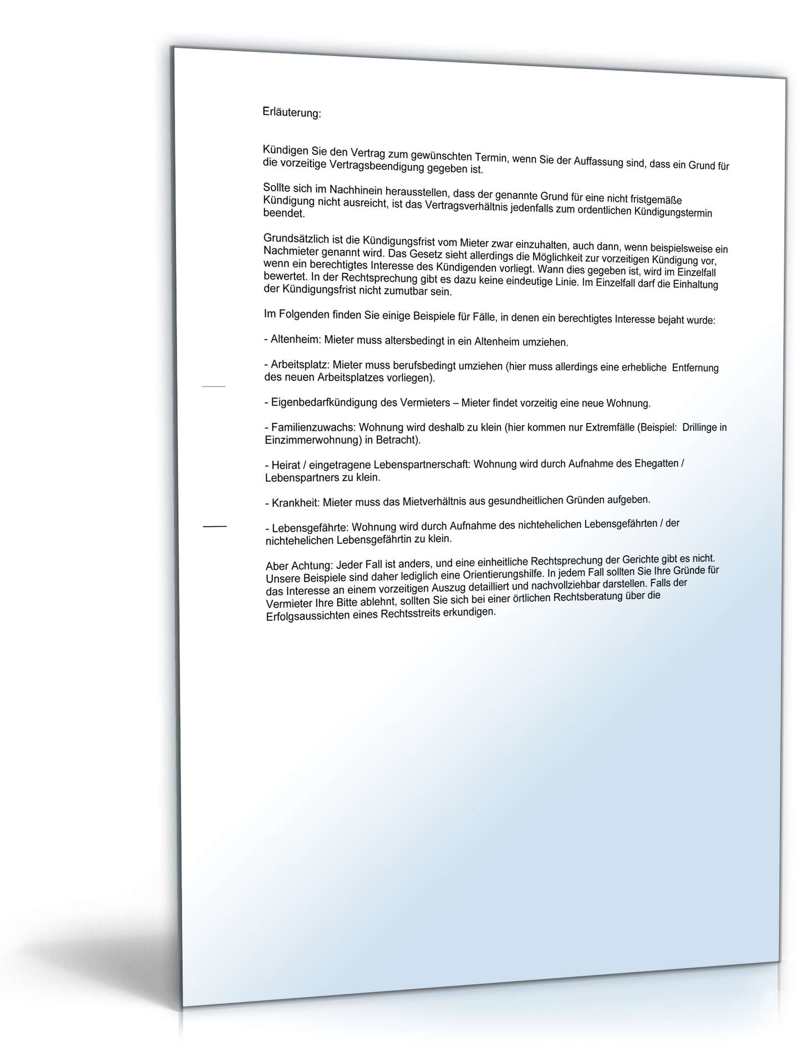 Kündigung Mietvertrag durch Mieter PDF. Seite: 2