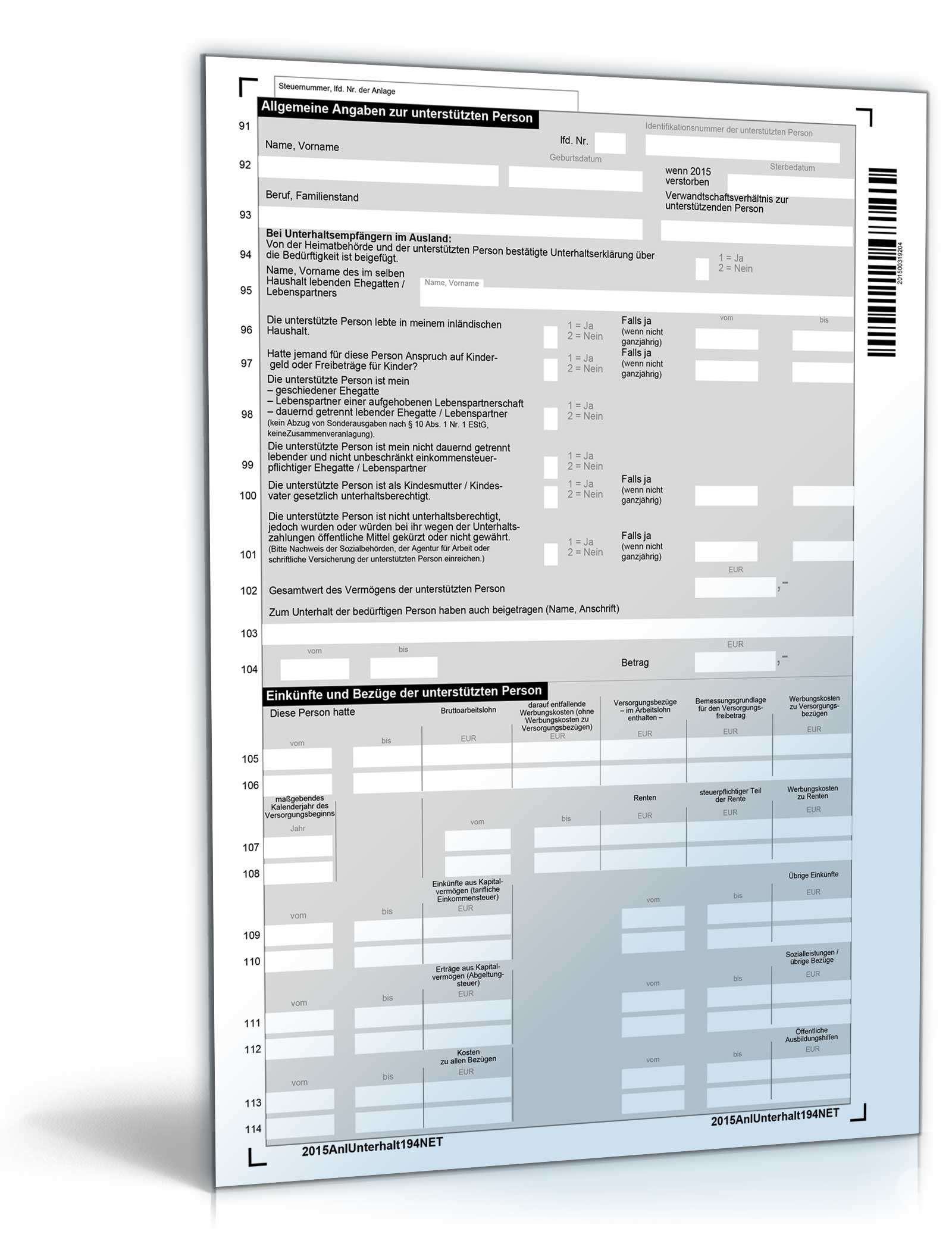 Anlage Unterhalt 2015 PDF. Seite: 4