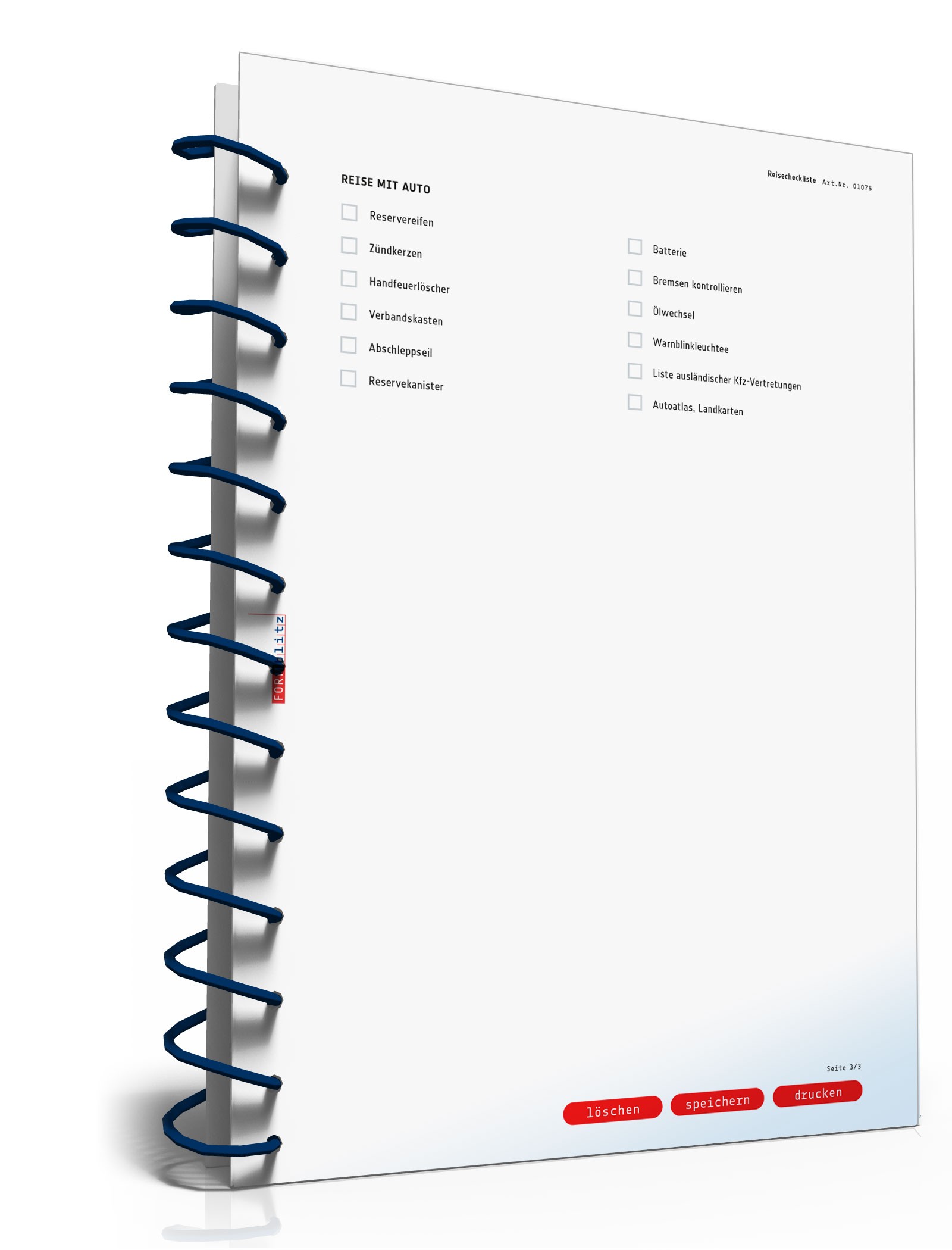 Checkliste Reisevorbereitung PDF. Seite: 3