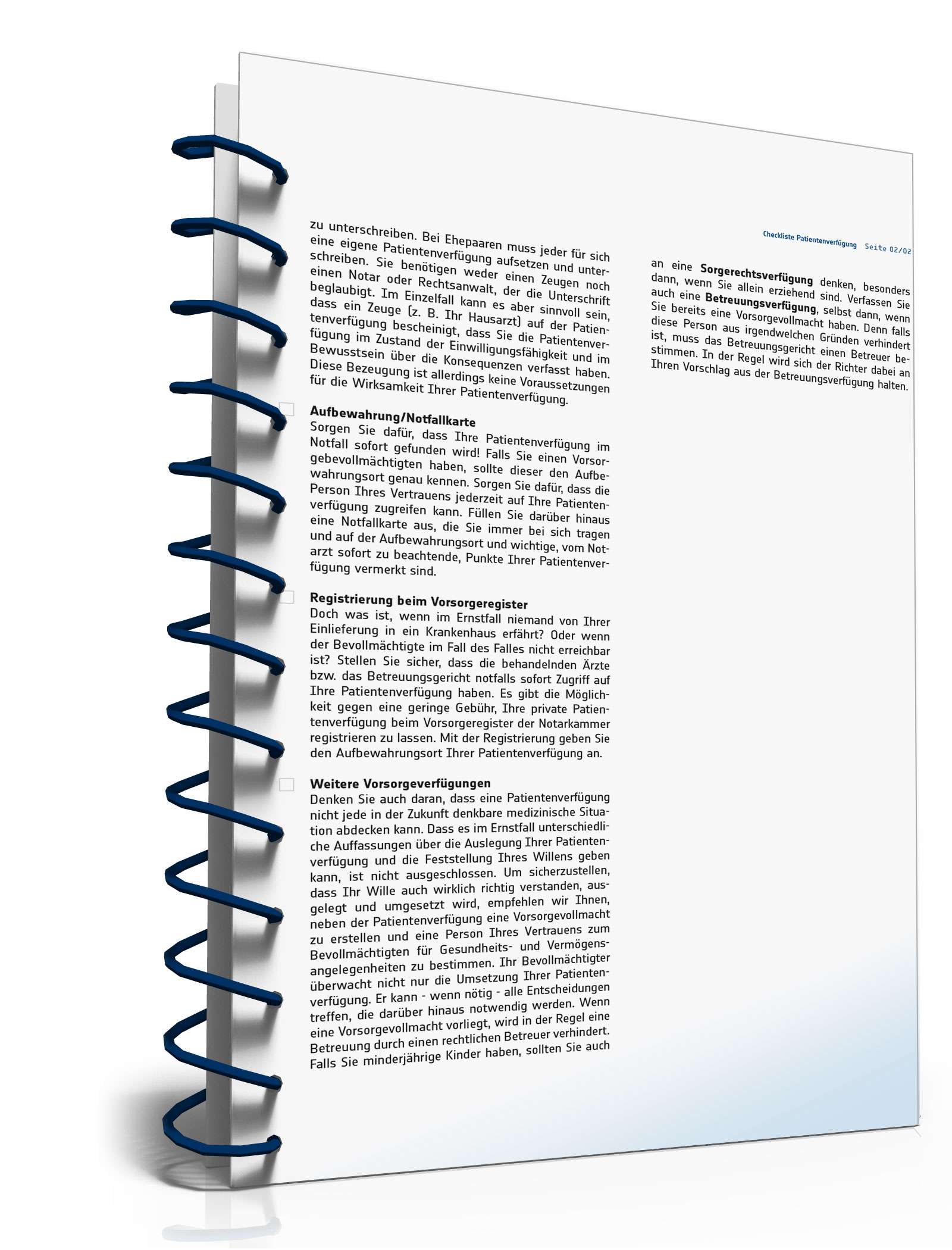 Checkliste Patientenverfügung PDF. Seite: 2