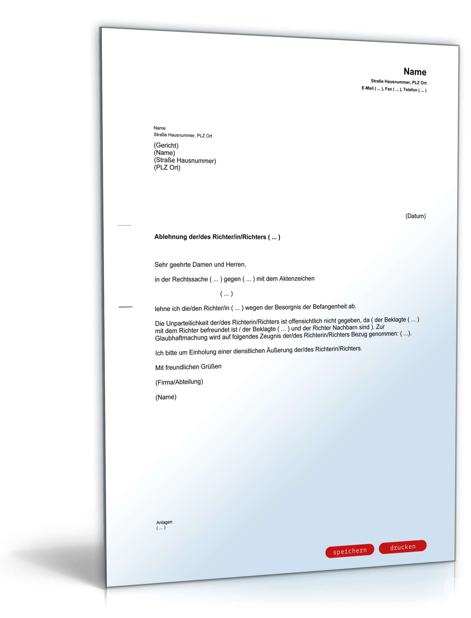 Ablehnung eines Richters wegen Befangenheit PDF