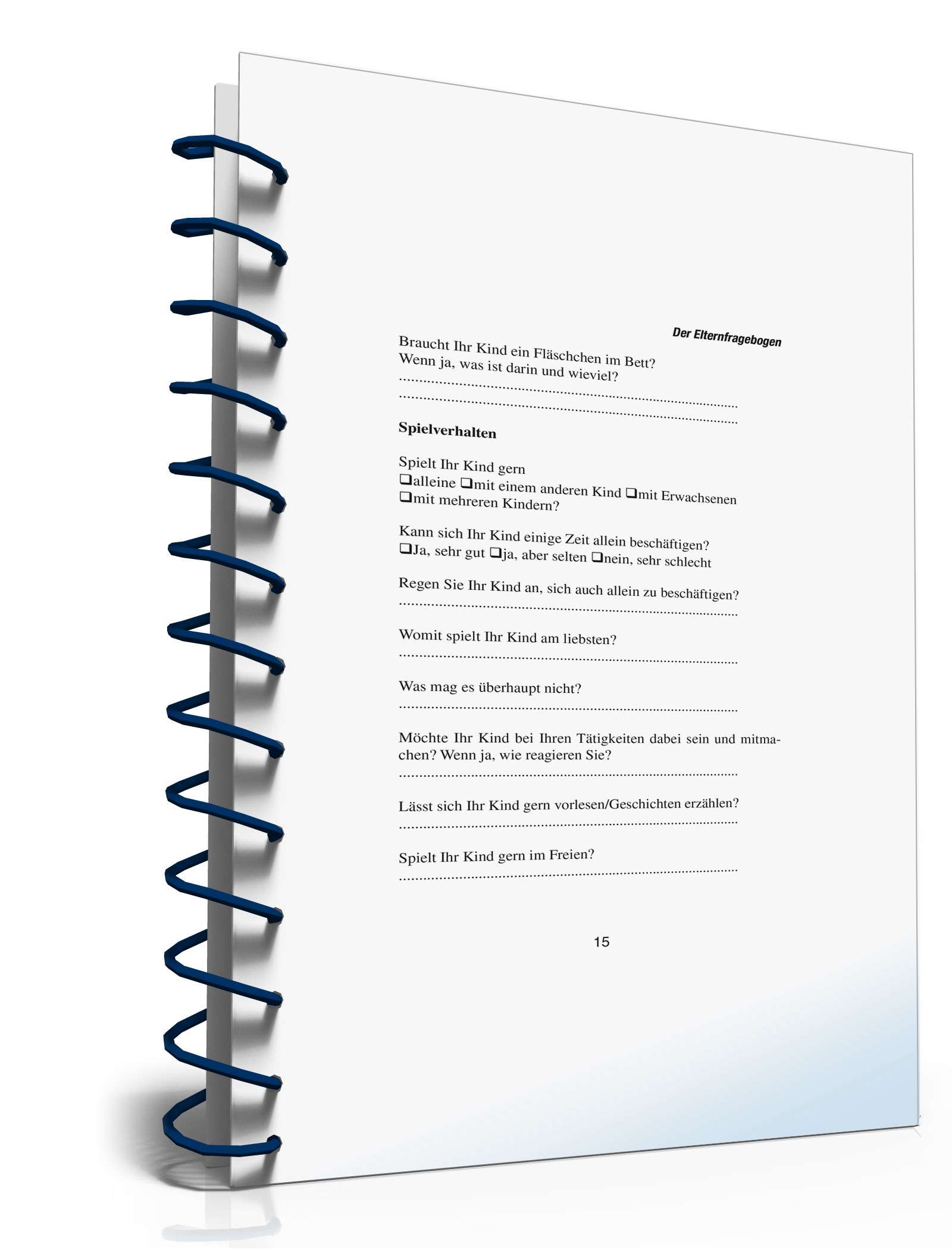 Elternfragebogen Kinderbetreuung PDF. Seite: 15