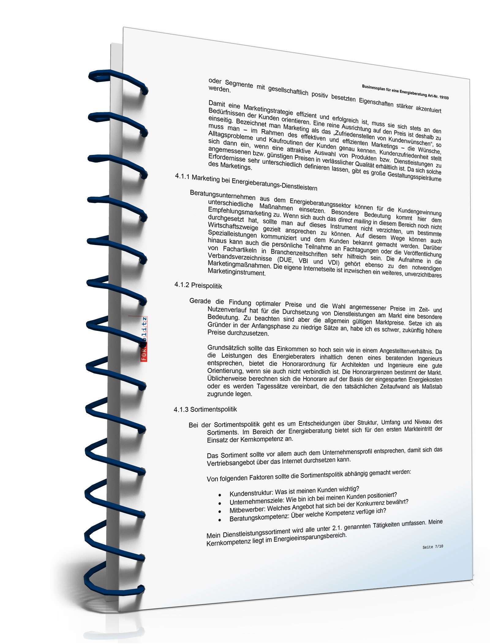 Businessplan Energieberatung Excel. Seite: 10