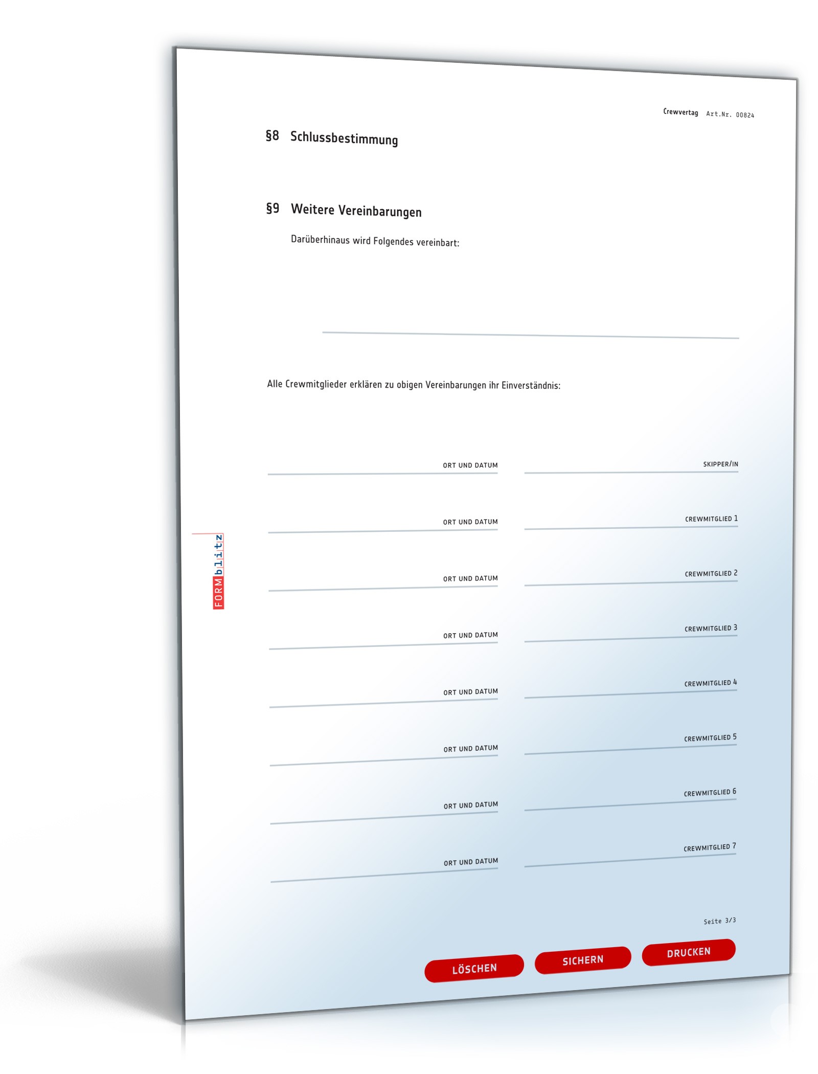 Crewvertrag Segeltörn PDF. Seite: 3