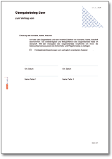 Übergabe- und Rückgabebeleg für Gegenstände Word