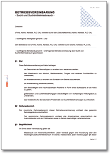 Betriebsvereinbarung Sucht und Suchtmittelmissbrauch Word