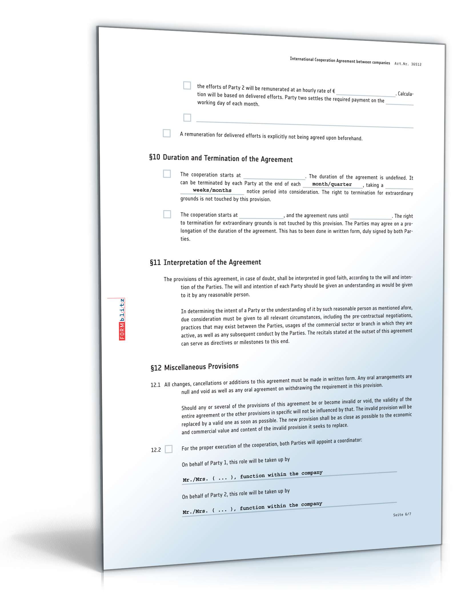 Internationaler Kooperationsvertrag Englisch PDF. Seite: 6