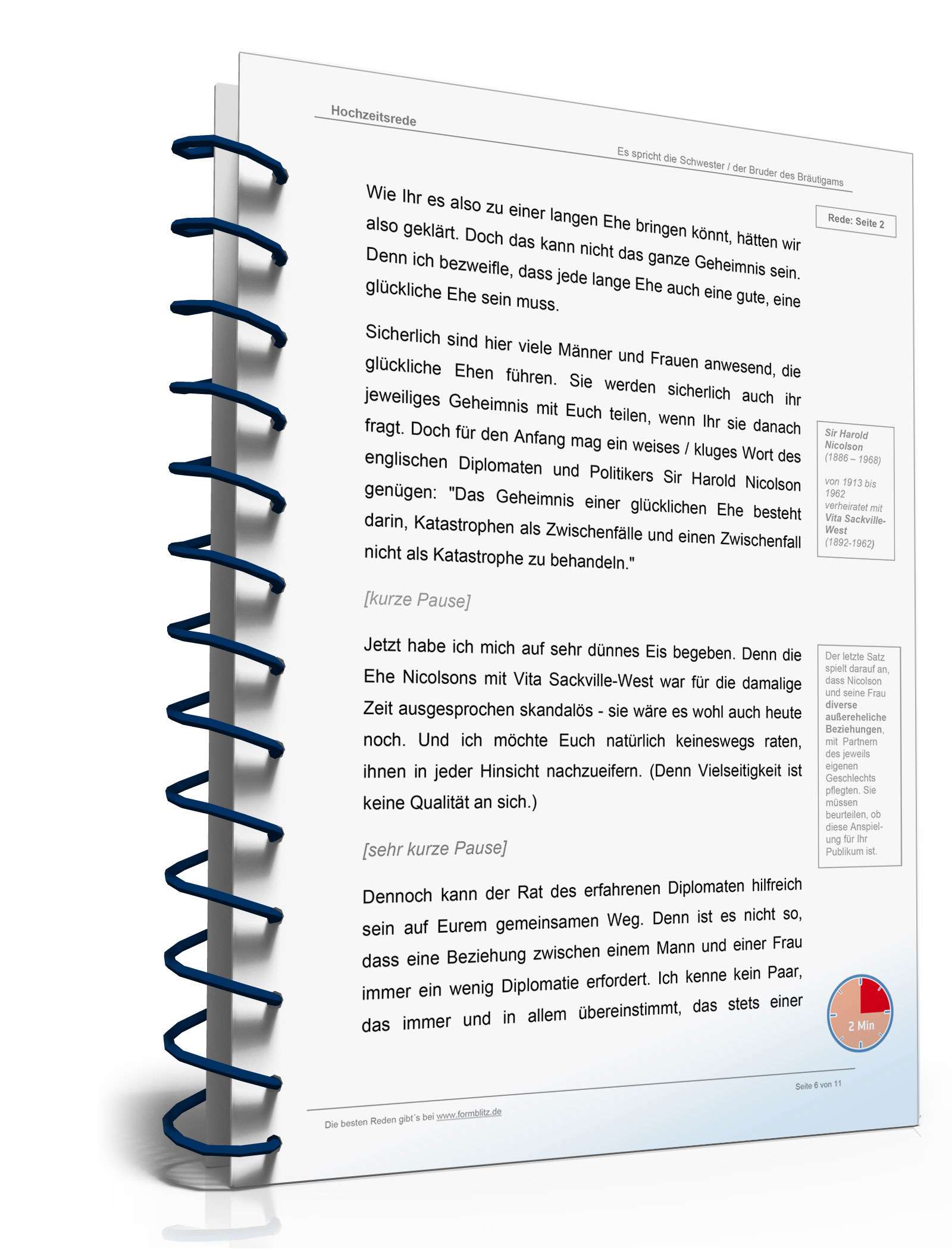Hochzeitsrede Bruder/Schwester des Bräutigams Excel. Seite: 6