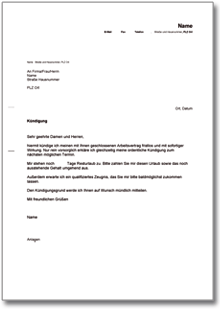Fristlose Kündigung Arbeitnehmer Word