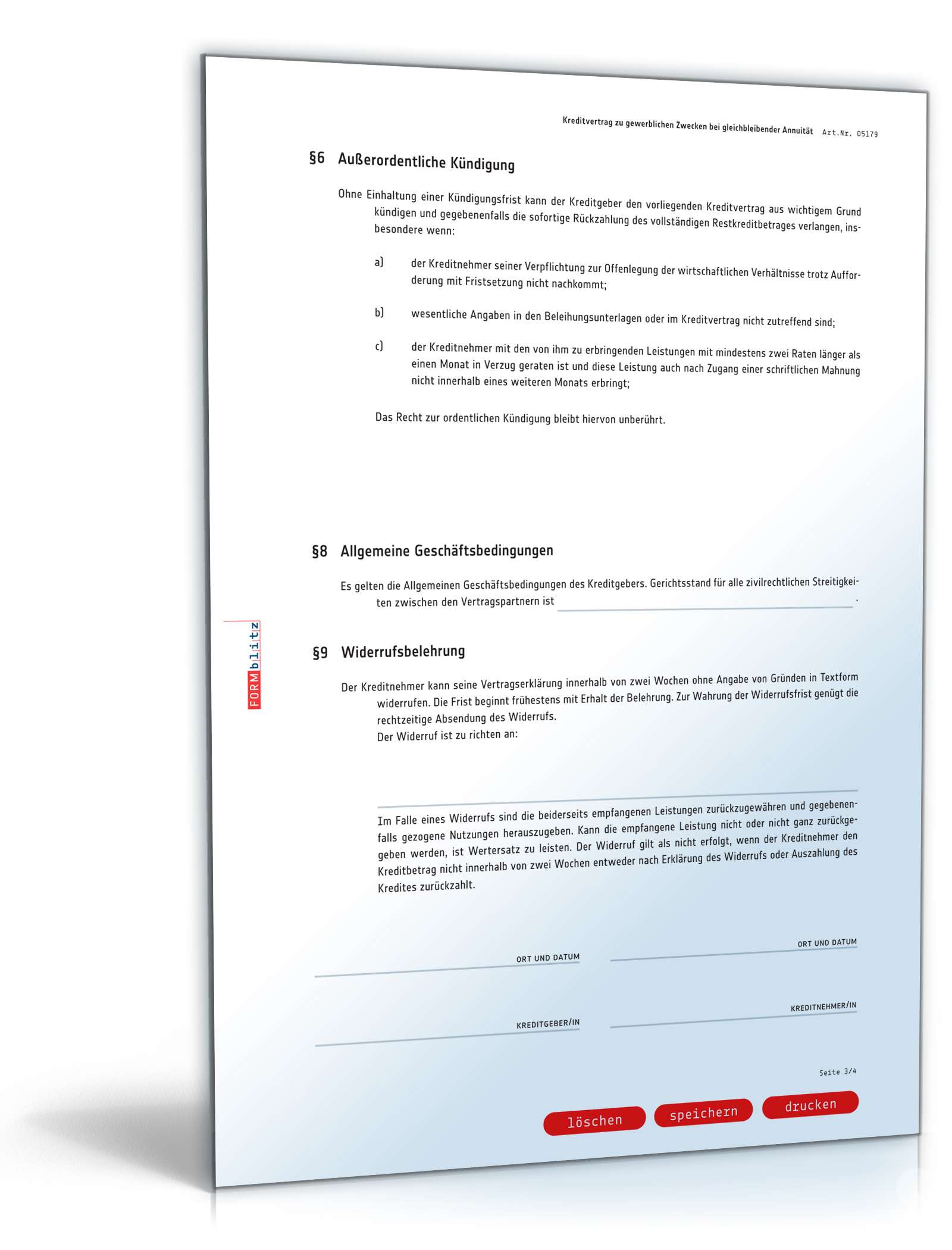 Kreditvertrag gewerblich bei gleichbleibender Annuität PDF. Seite: 3