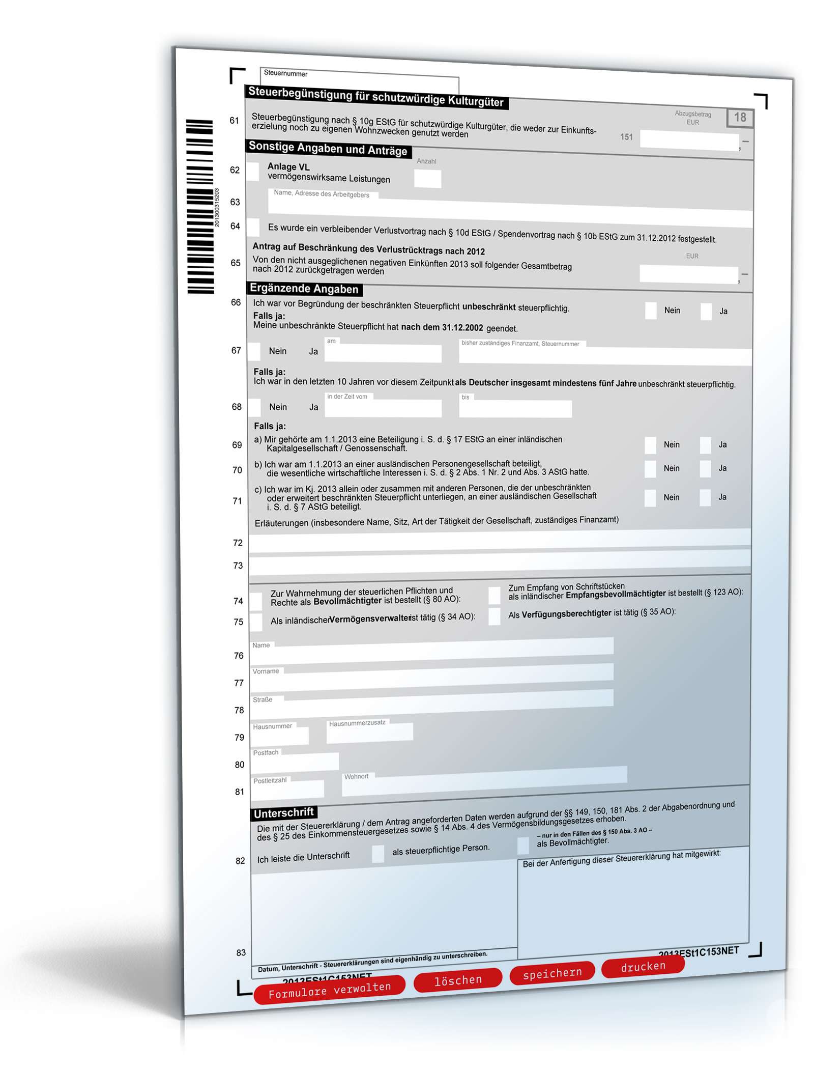 Einkommensteuererklärung 2013 PDF. Seite: 3