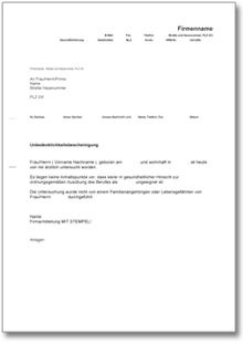 Unbedenklichkeitsbescheinigung Berufsausübung Word