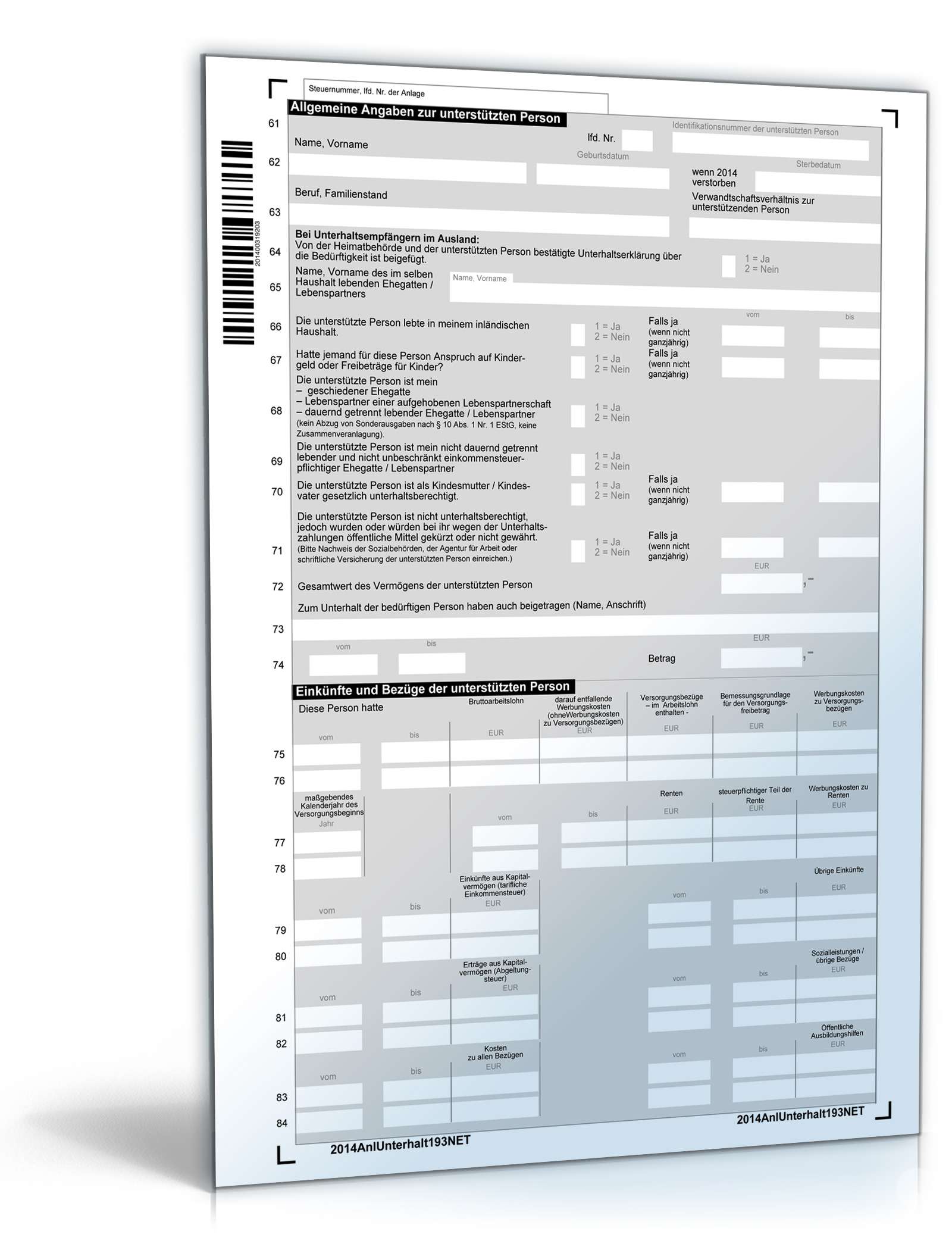 Anlage Unterhalt 2014 PDF. Seite: 3