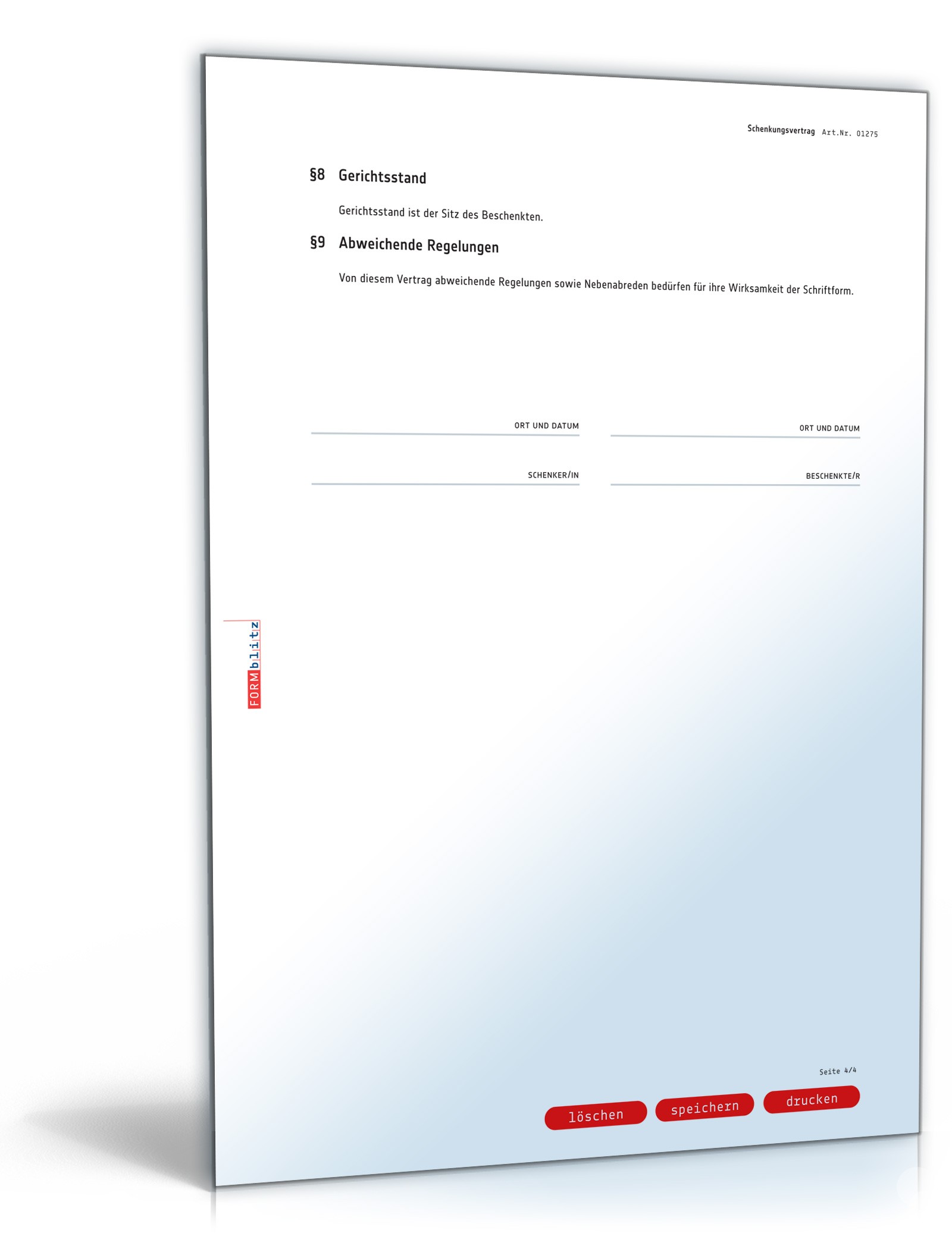 Schenkungsvertrag Haus PDF. Seite: 4