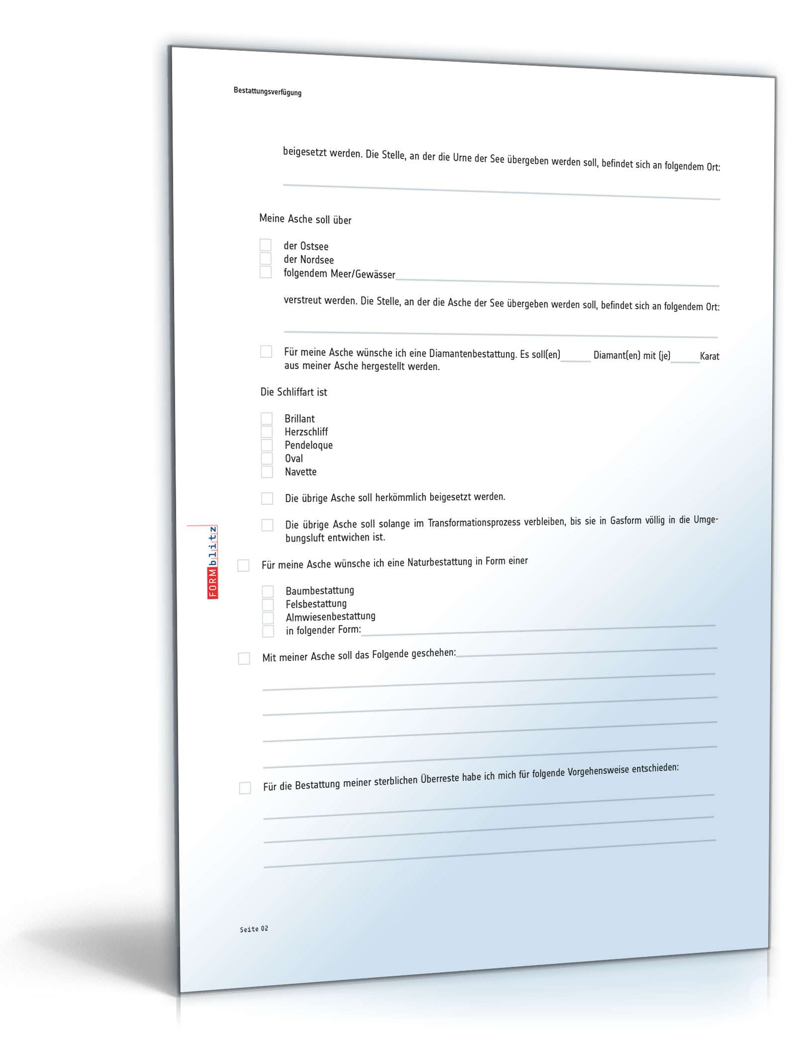 Bestattungsverfügung PDF. Seite: 3