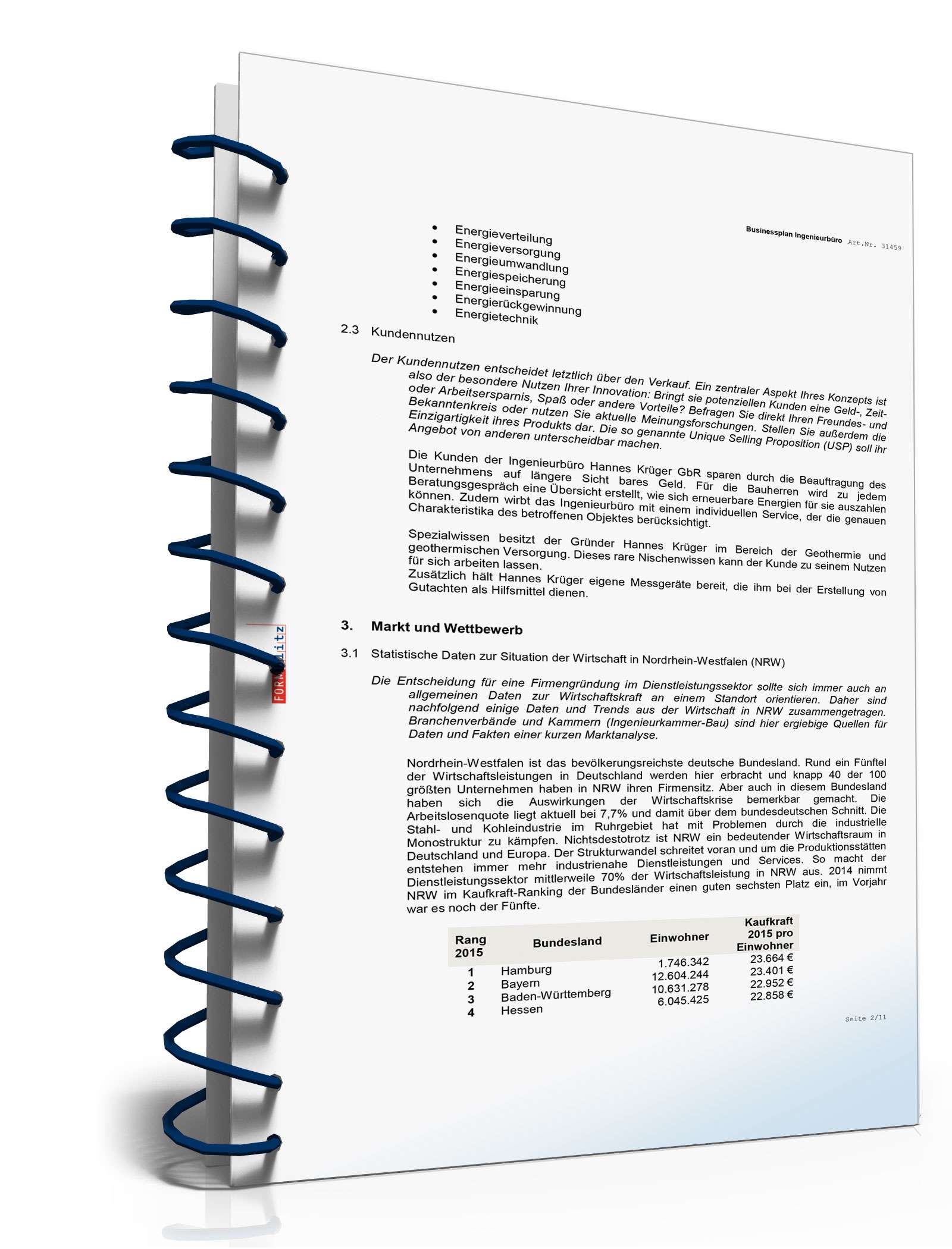 Businessplan Ingenieurbüro Excel. Seite: 4