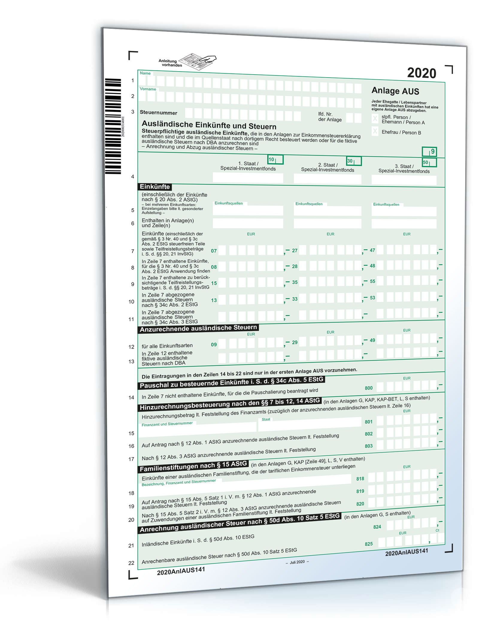 Anleitung Anlage AUS 2020 PDF