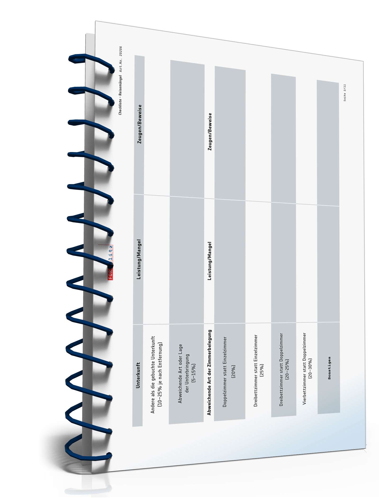 Protokoll Reisemängel  PDF. Seite: 2