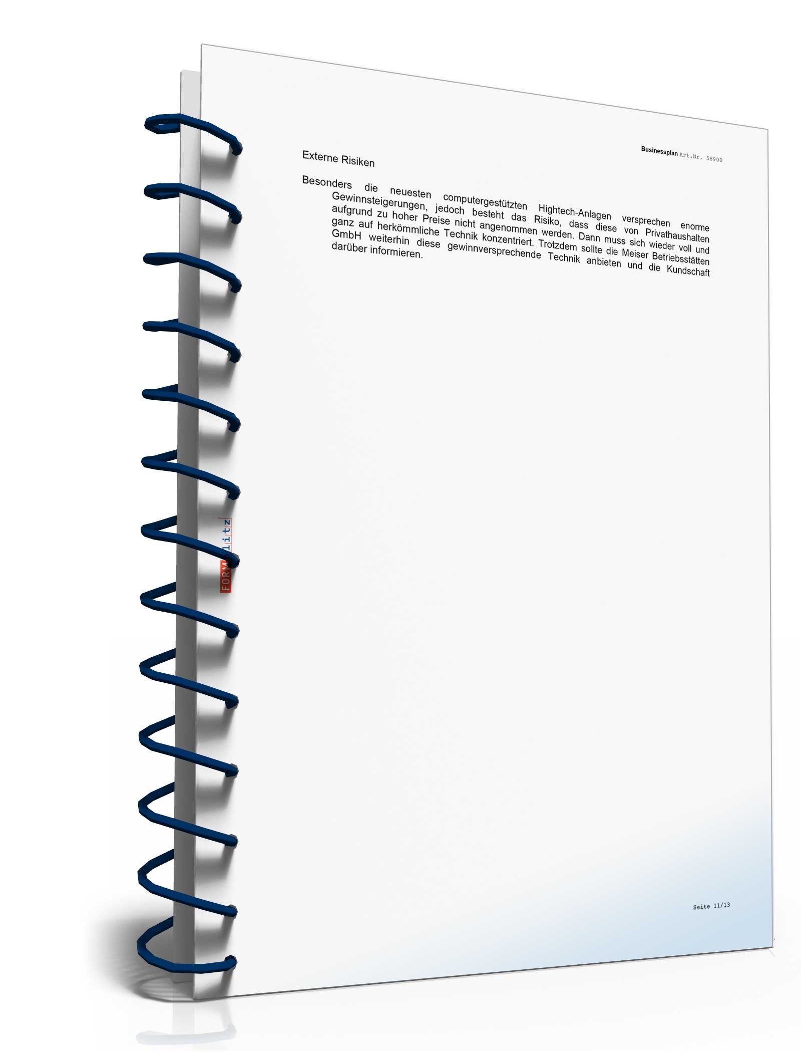 Businessplan Betriebsstätte für Sanitär-, Heizungs- & Klimaanlagentechnik Excel. Seite: 12