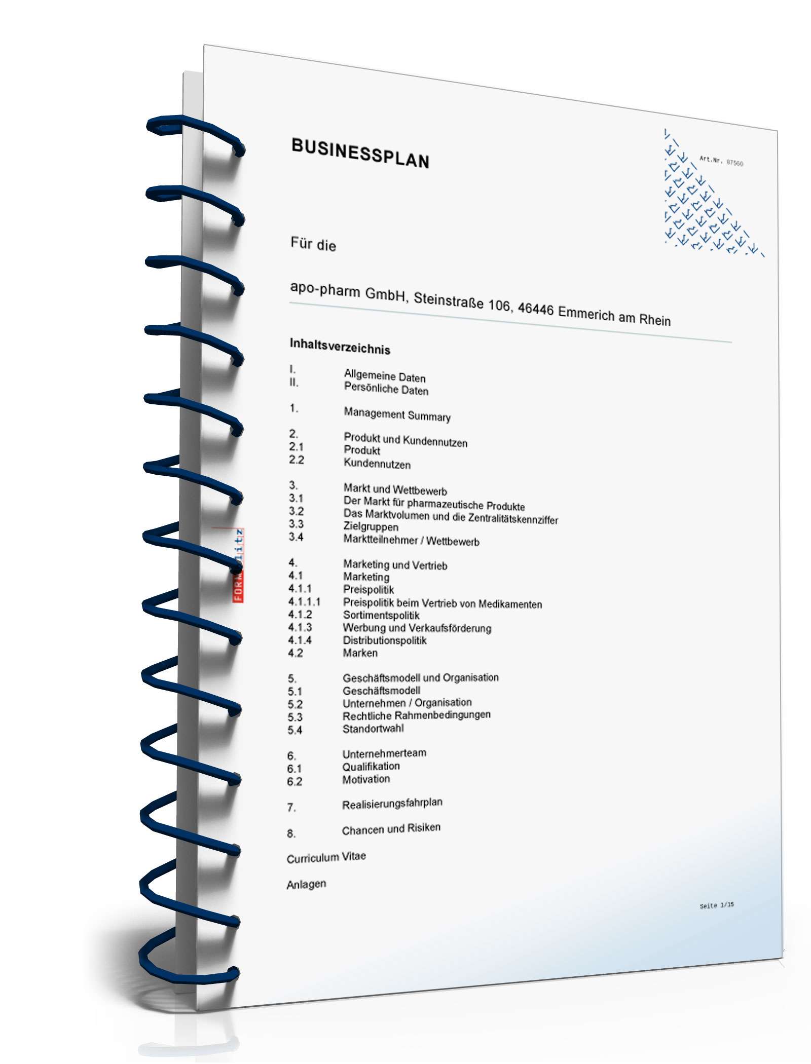 Businessplan Internet-Apotheke Excel. Seite: 4