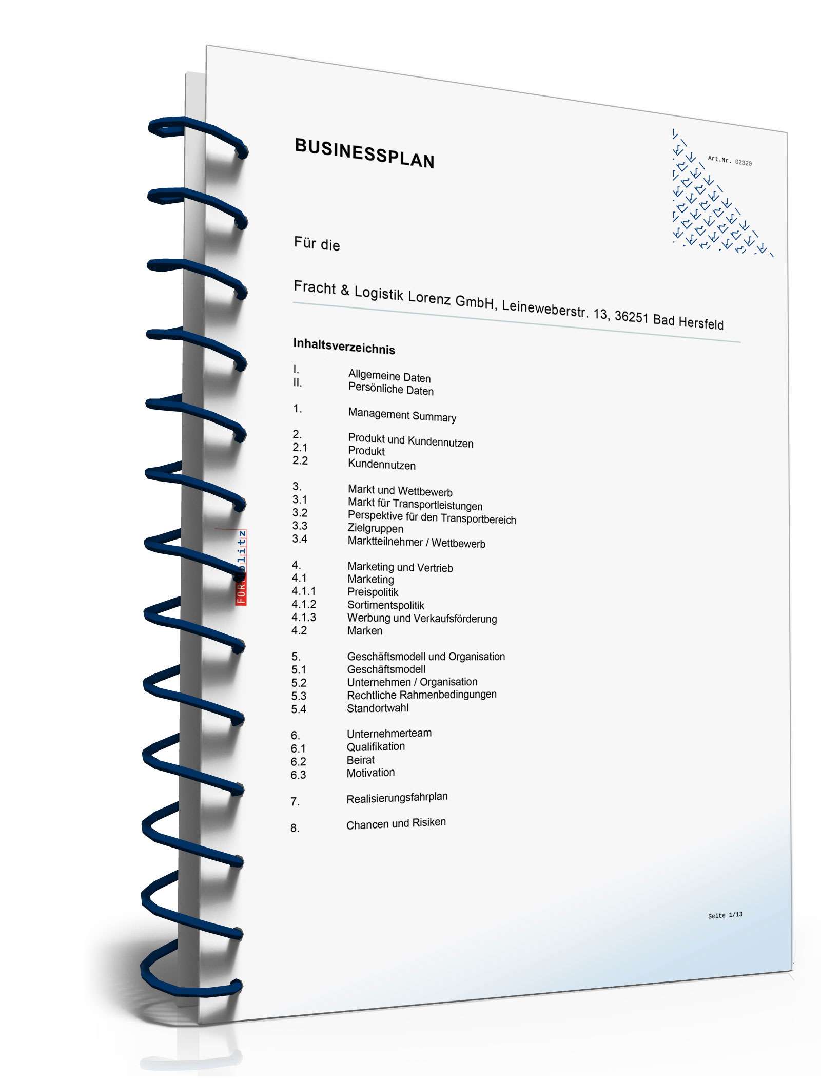 Businessplan Transport-Unternehmen Excel. Seite: 4