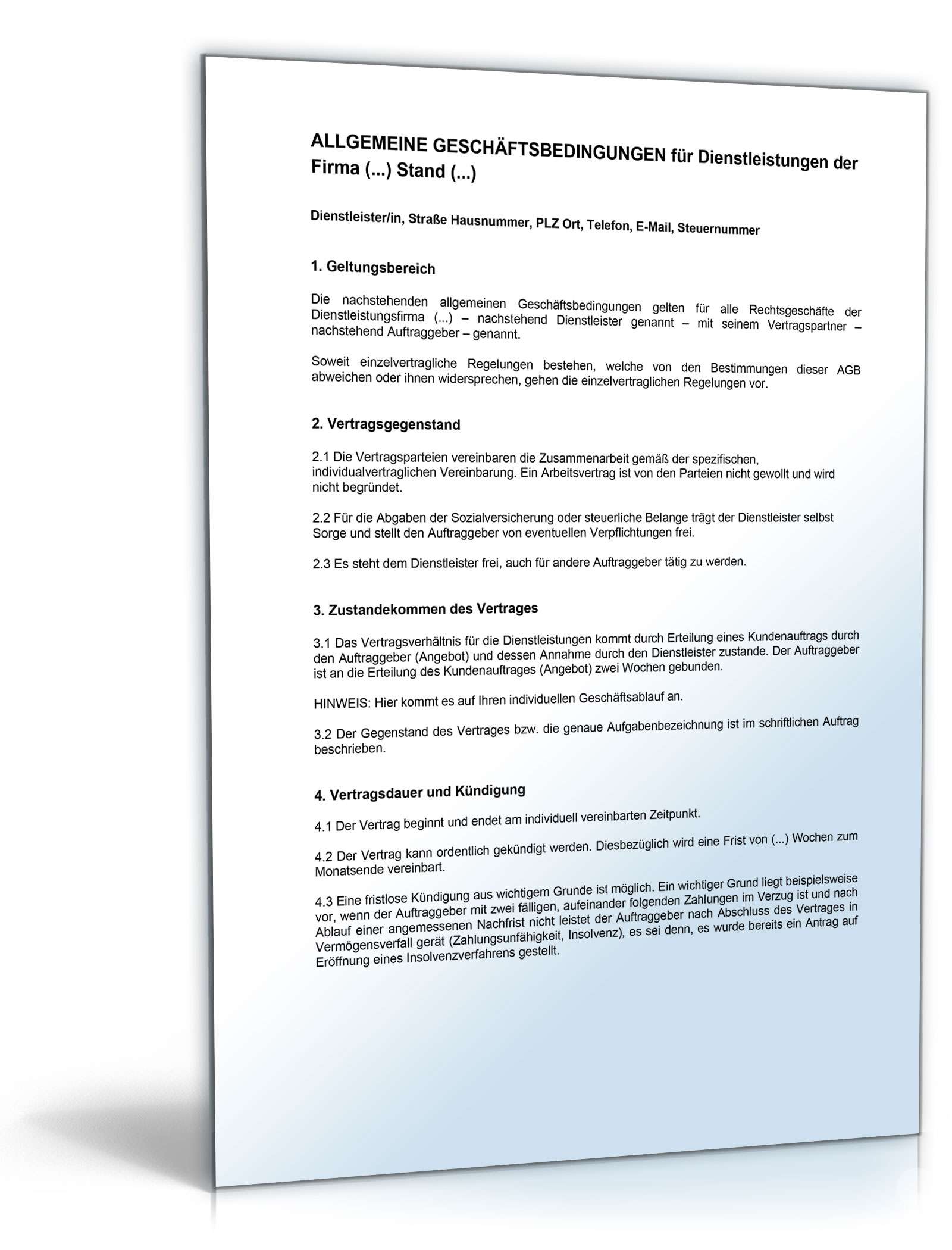 AGB Dienstleistungen PDF