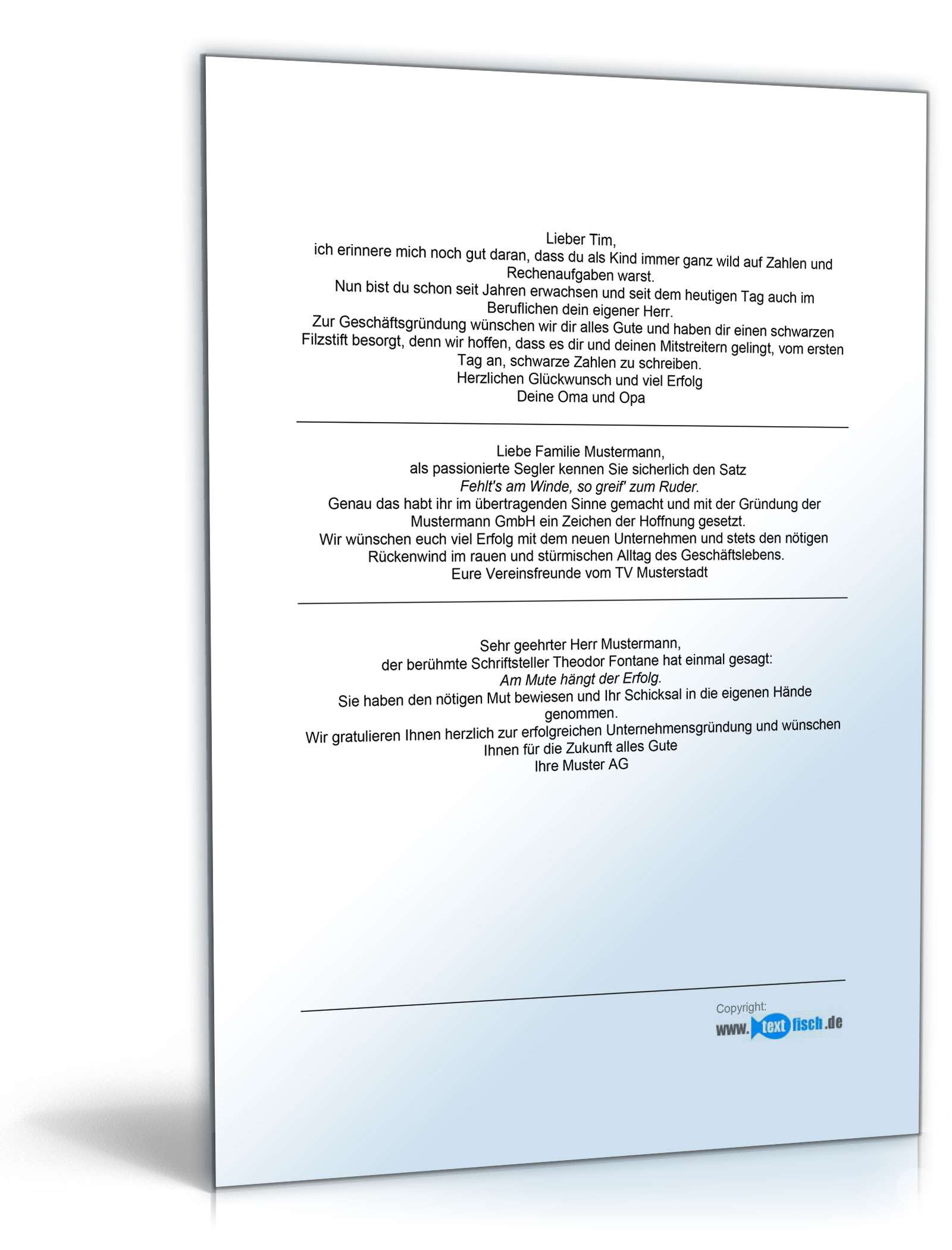 Widmungen zur Geschäftseröffnung PDF. Seite: 4