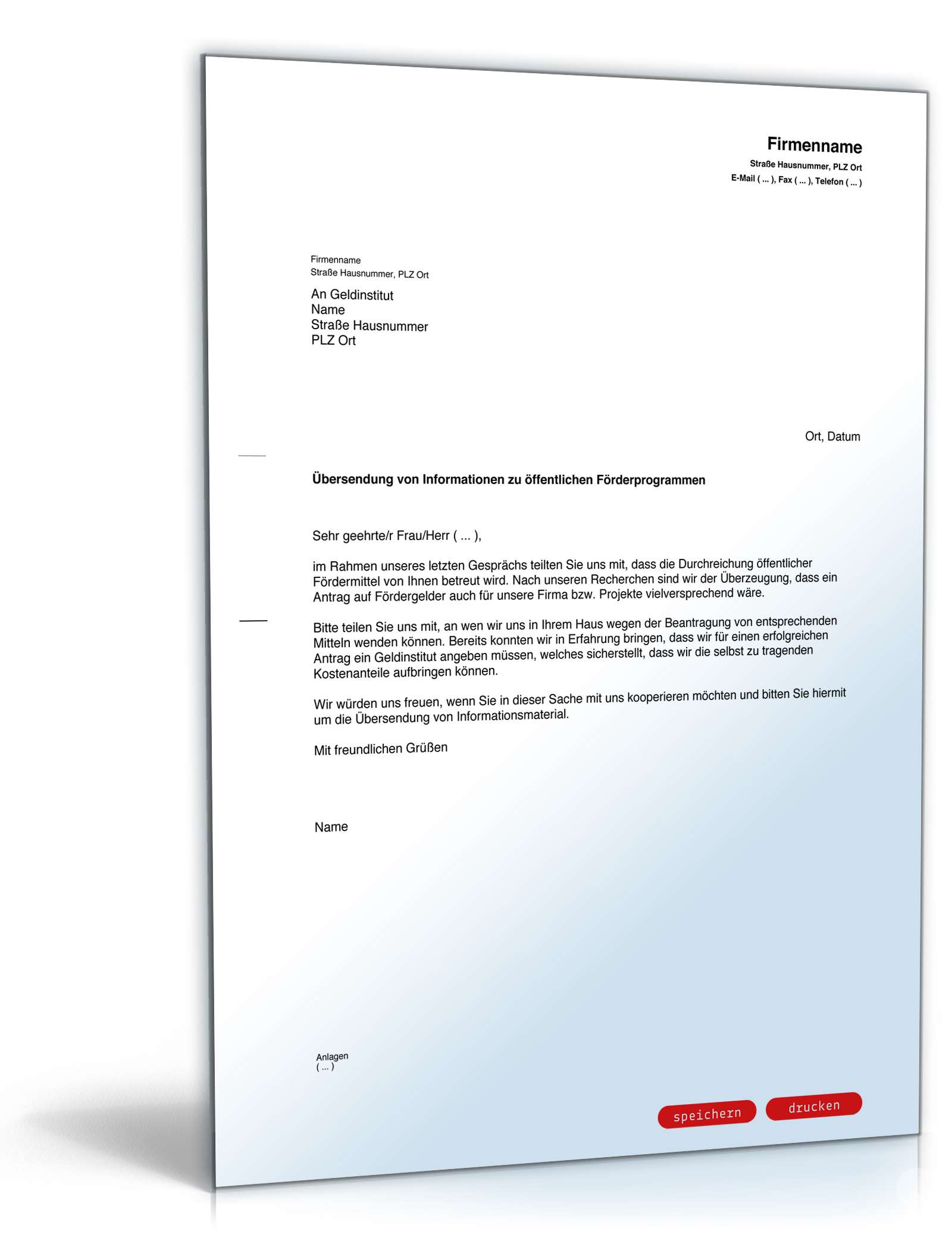 Informationen über Förderprogramm PDF