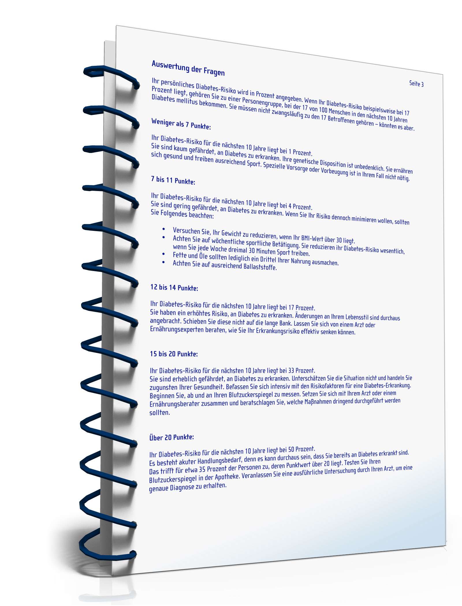 Risikotest Diabetes PDF. Seite: 3