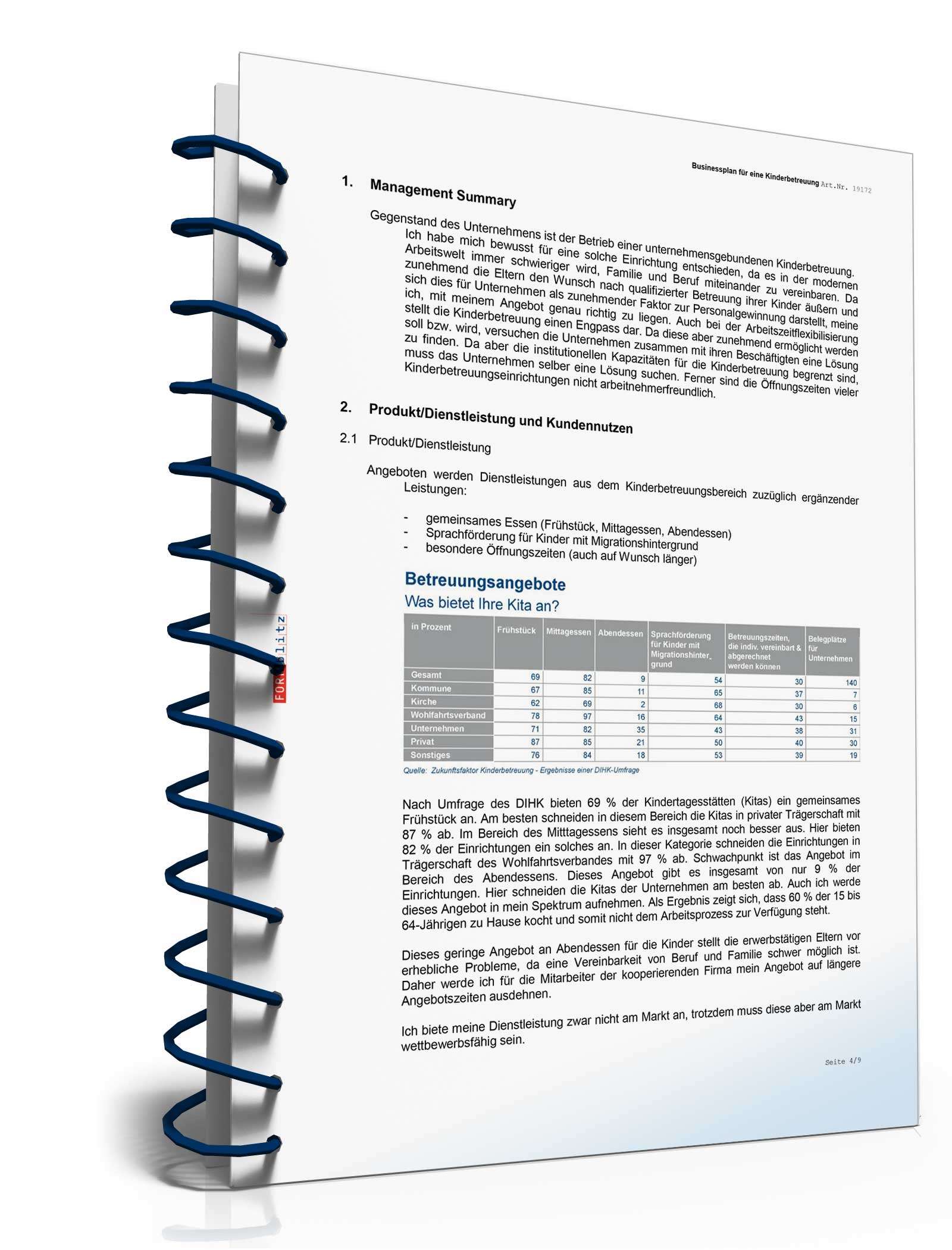 Businessplan Kinderbetreuung Excel. Seite: 11